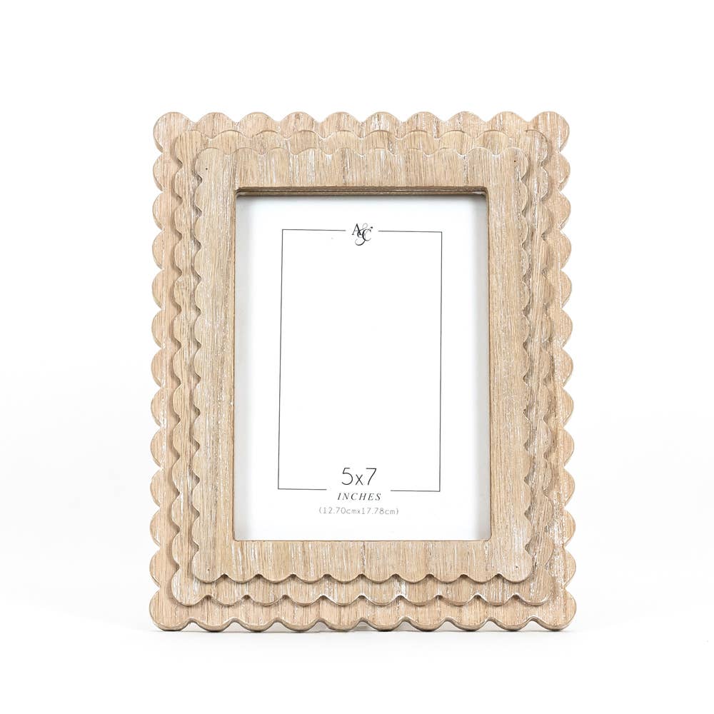 Scallop Natural Wood Frame