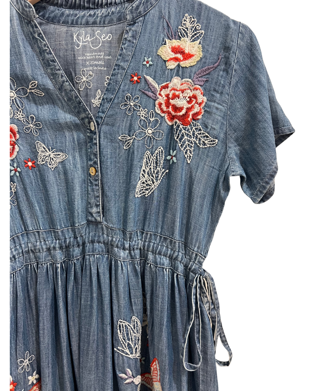 Lightweight Denim Floral Dress