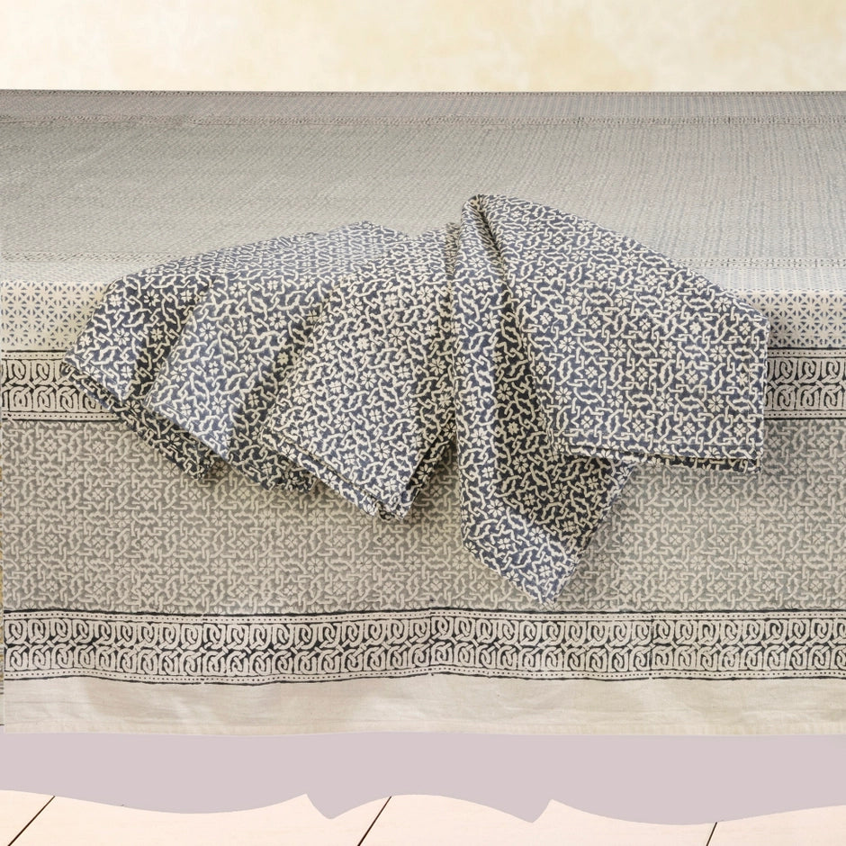 Fragrant Meadow Placemat (Set of 4), Hand Block Printed