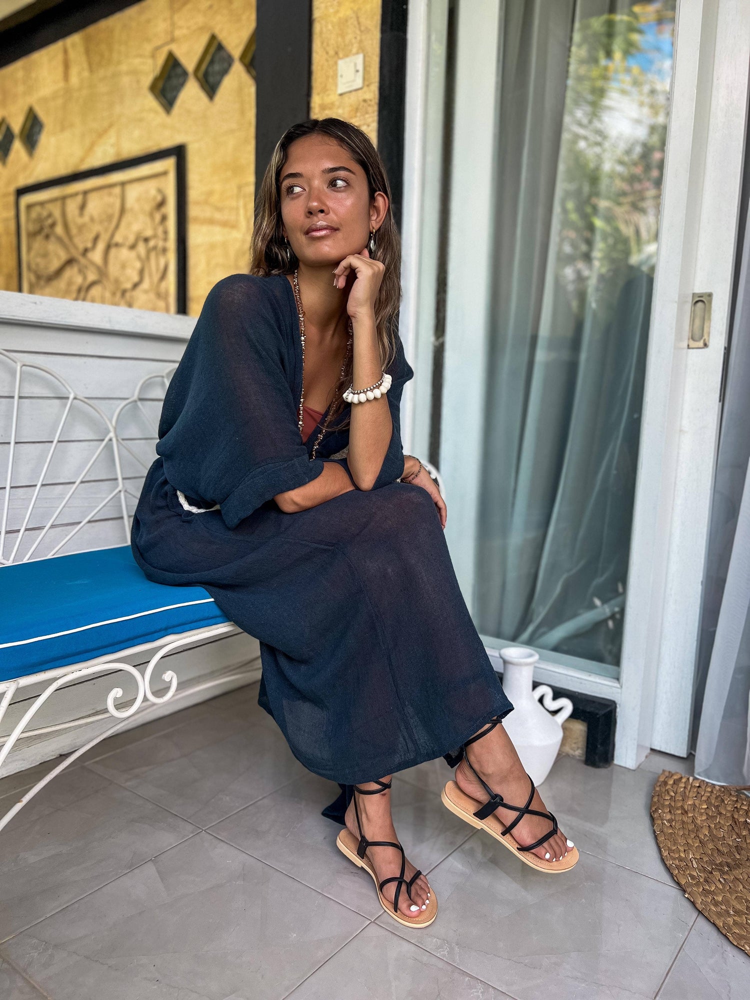 Ramie Plant and Cotton Cardigan/Kimono