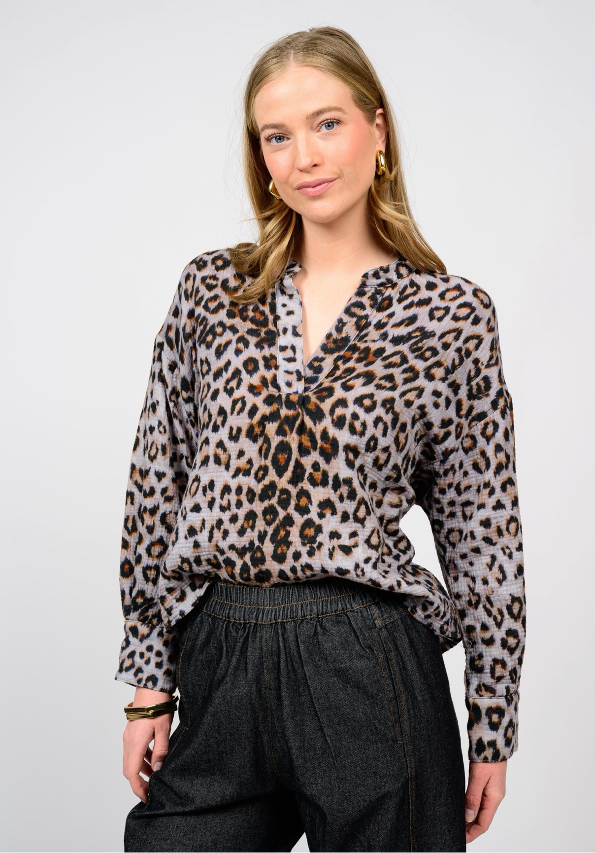 Leopard Gauze Popover