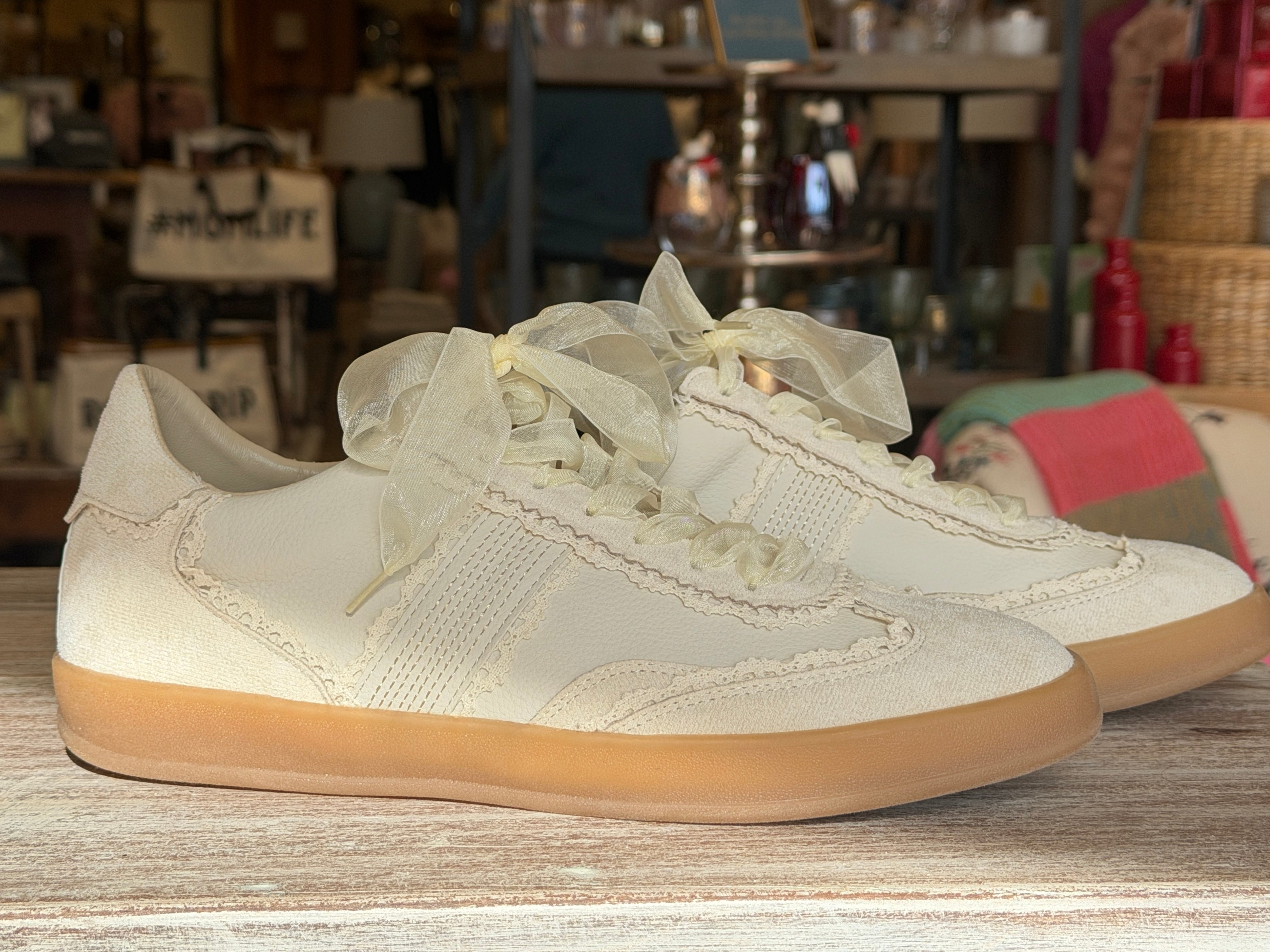 Lace & Pearl Detail Sneakers