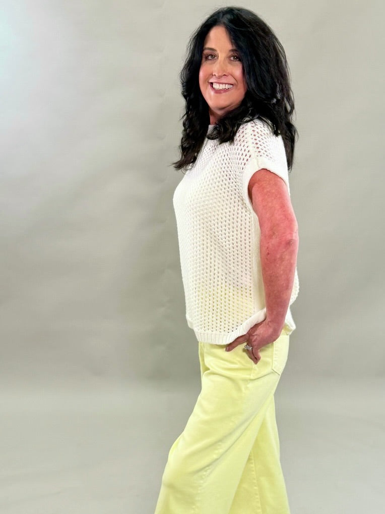 Coastal Pointelle Knit Vest