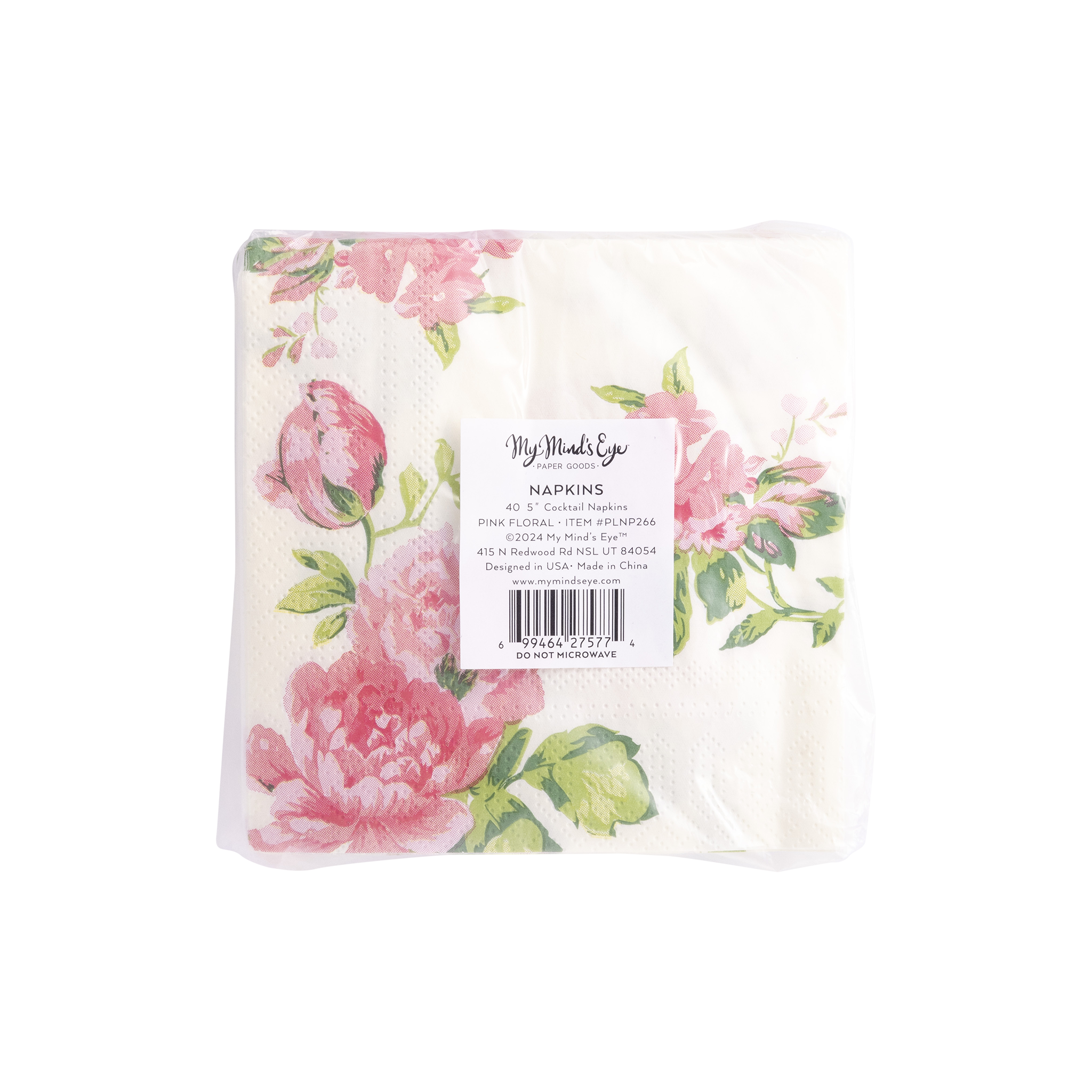 Pink Chintz Paper Cocktail Napkin