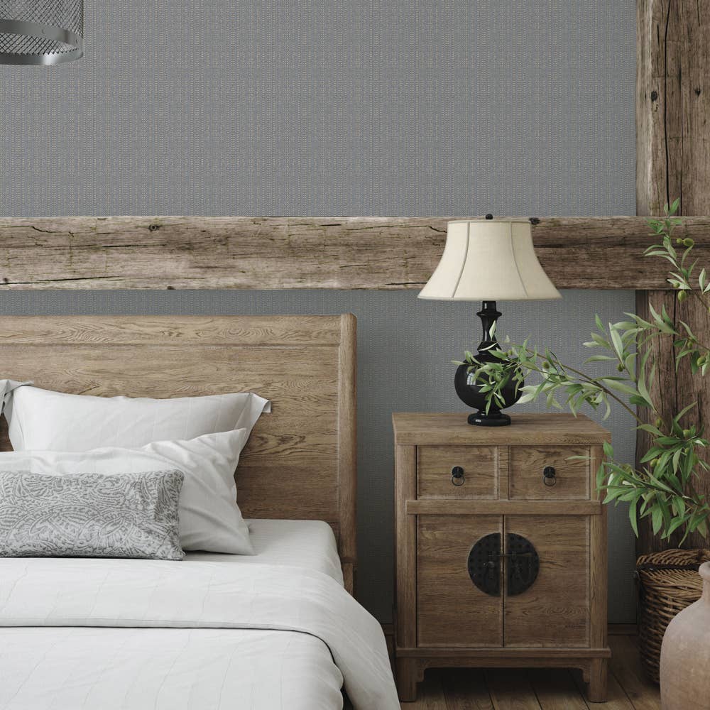 Batik Stripe Denim Peel and Stick Wallpaper
