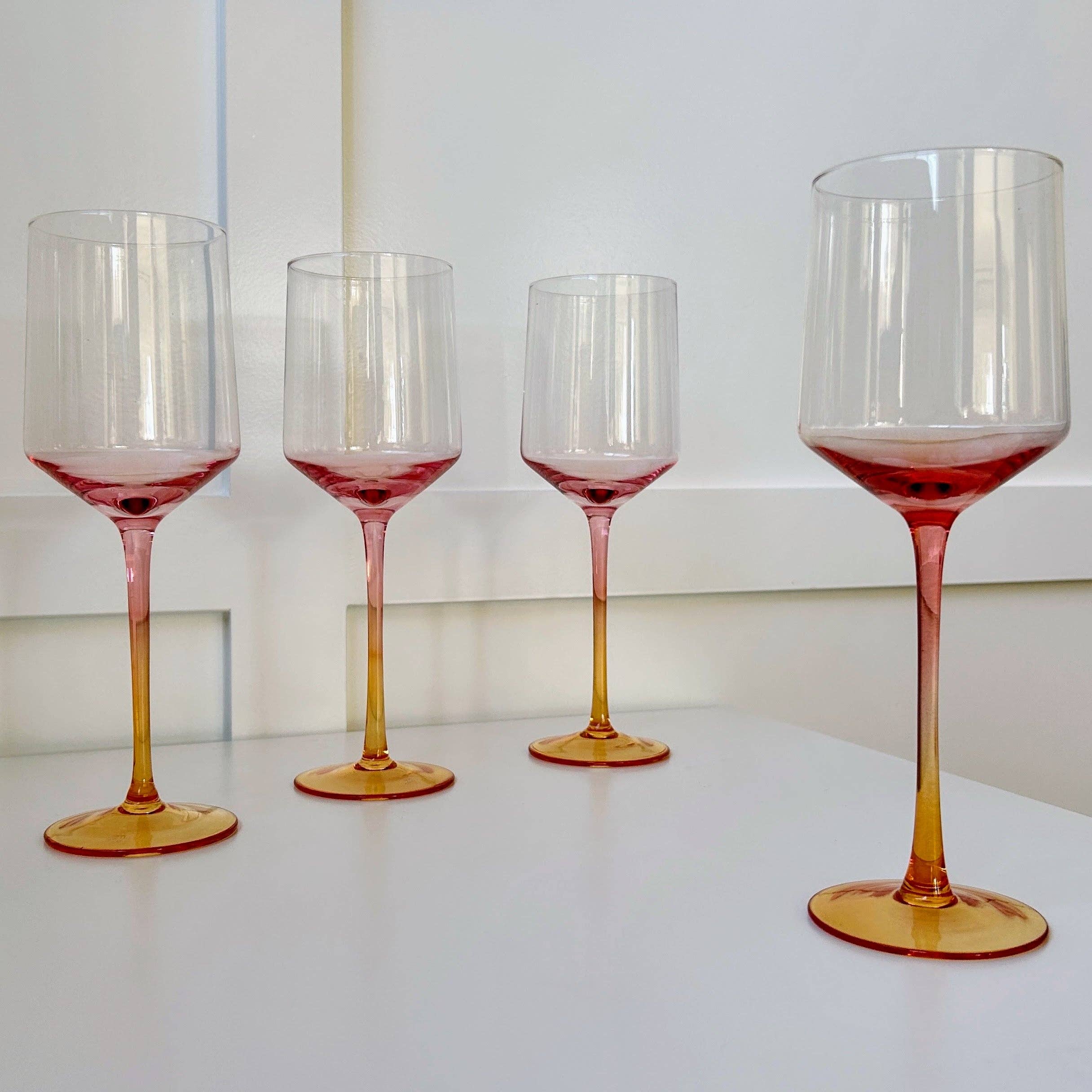 Amber Wine Glass Set