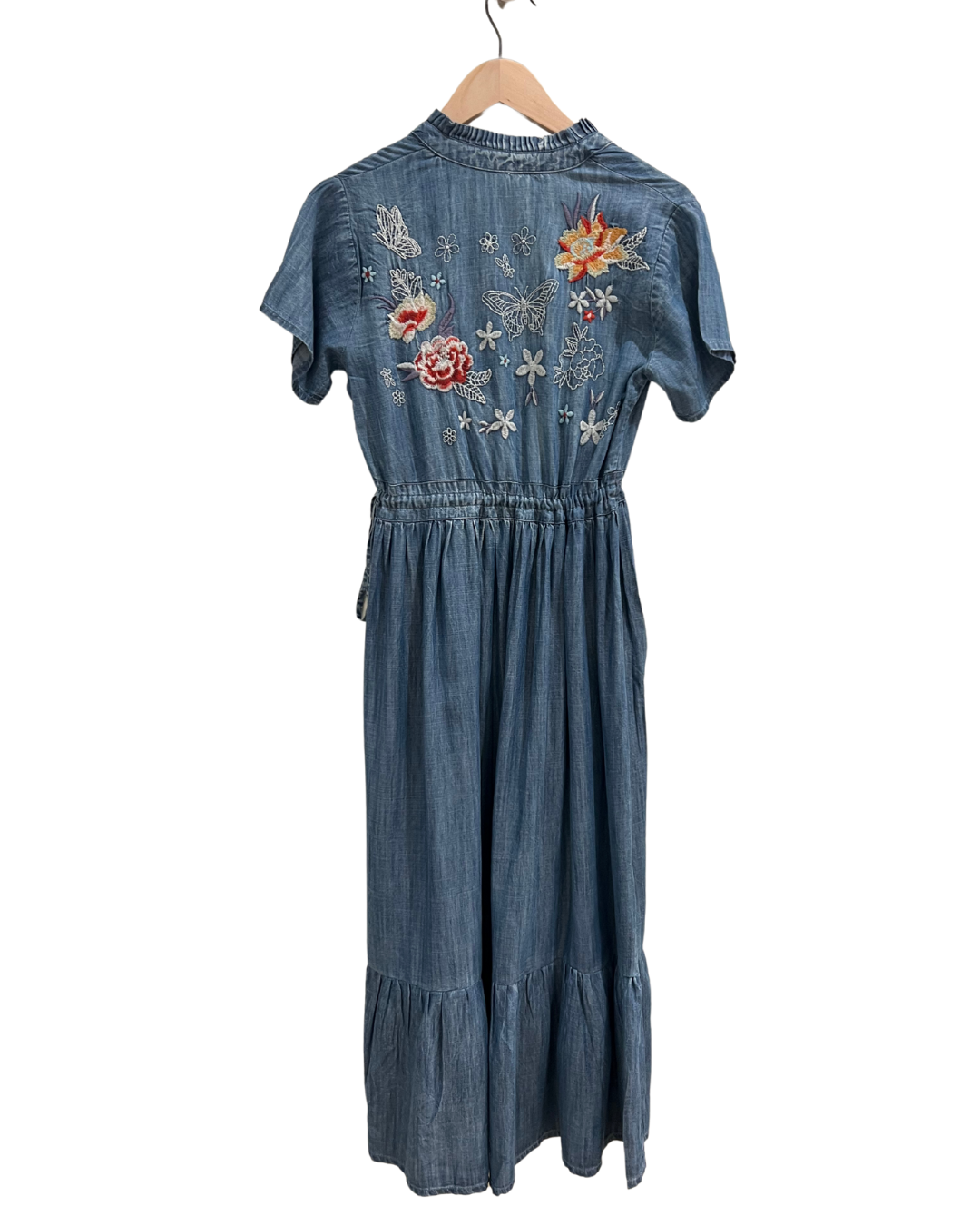 Lightweight Denim Floral Dress