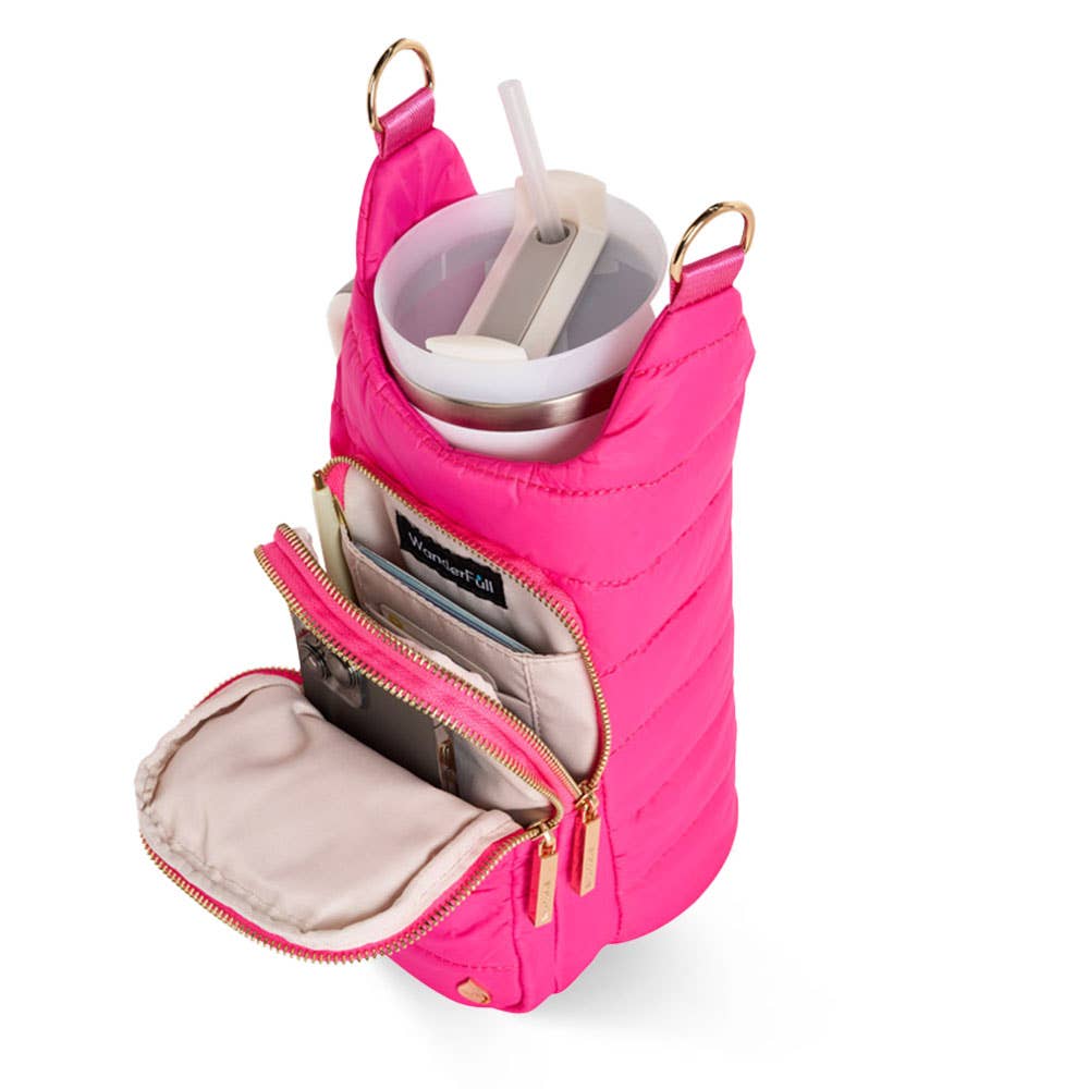 Bright Pink HydroBag Handle with Pink and Navy striped strap