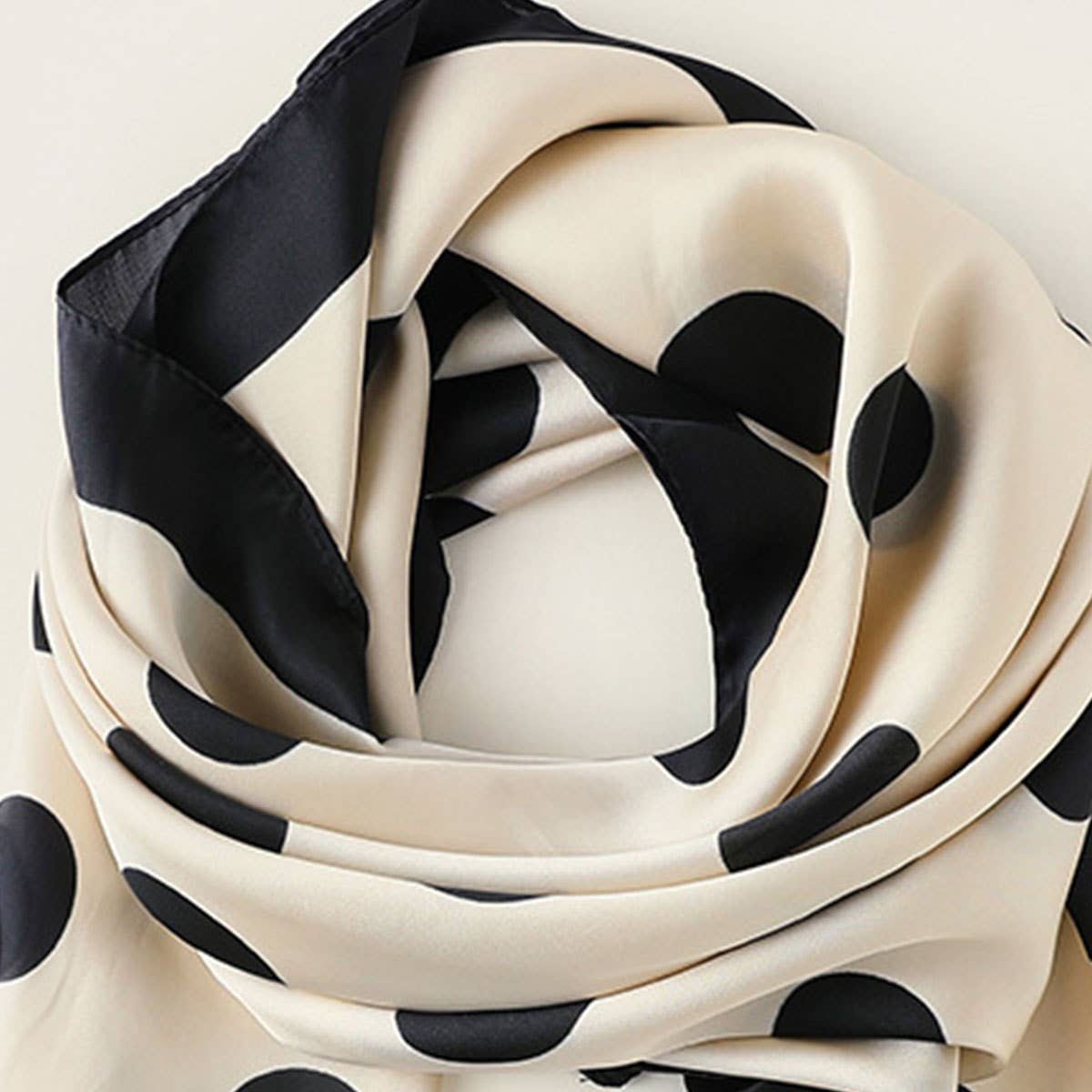 Polka Dot Silky Wrap Scarf