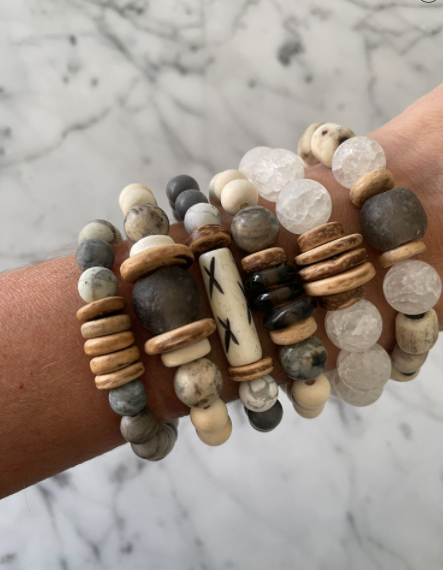 Trio Stack Bracelet Set | Stone