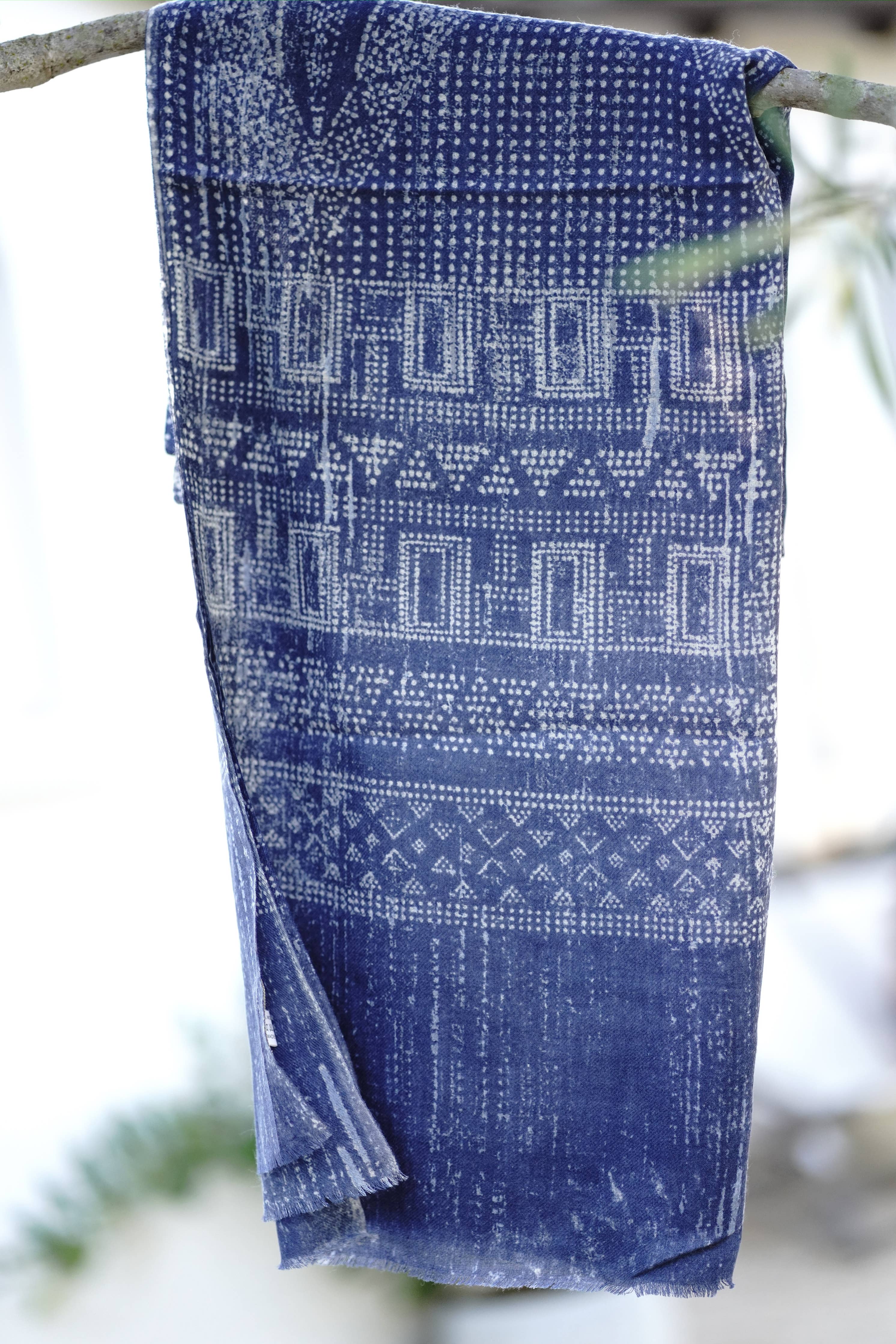 Veronique Geo Wool Silk Scarf