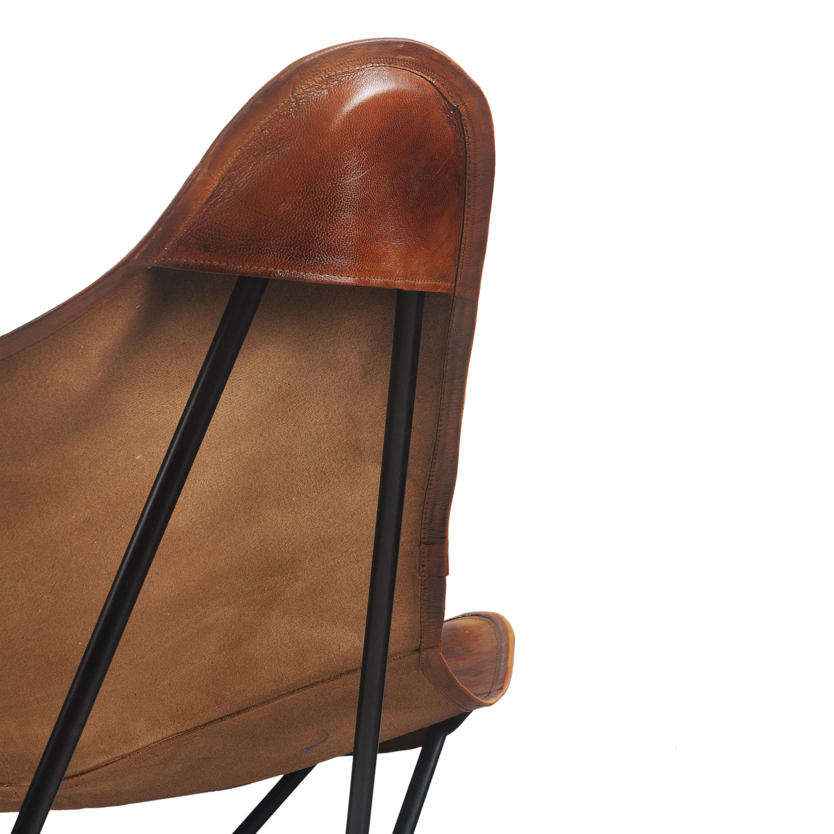 Brown Upholstery Leather Accent Chair
