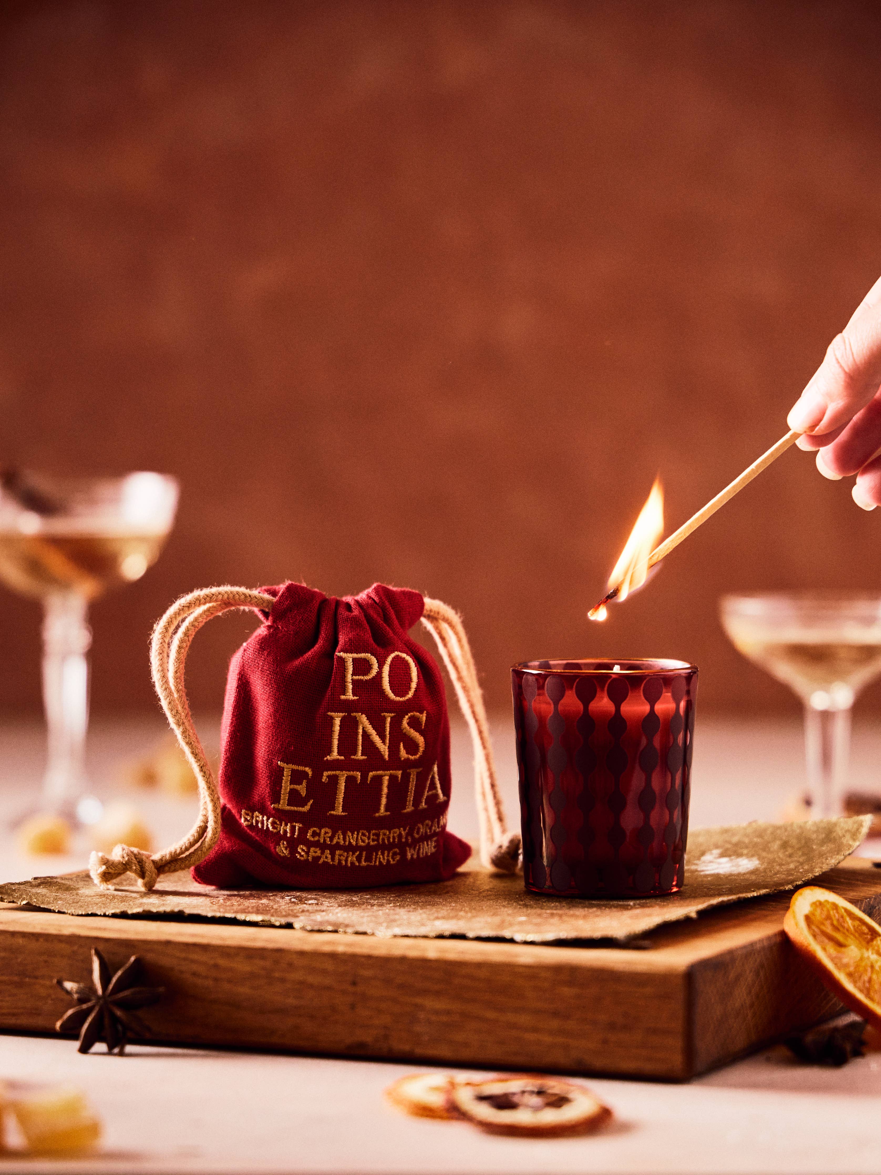 Rewined Poinsettia Holiday Candle 2.5 oz