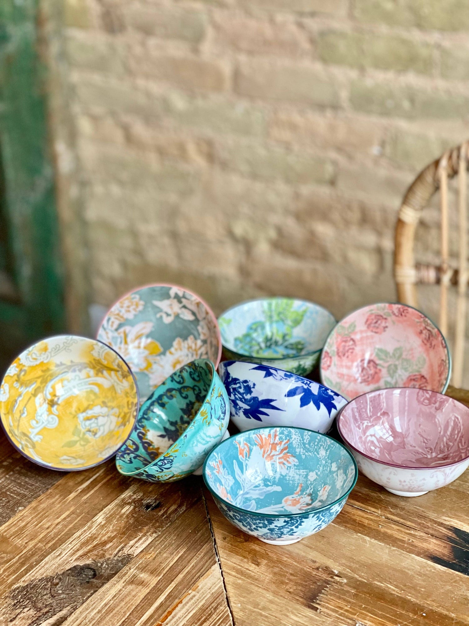Tidbit Bowls (Assort. of 8) | Colorful Floral Porcelain Dip Bowls