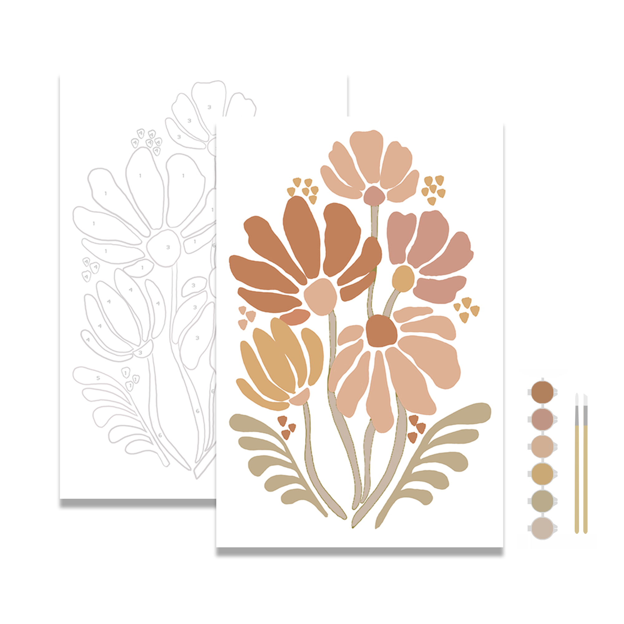 Vintage Flowers Art Paint by Number Kit