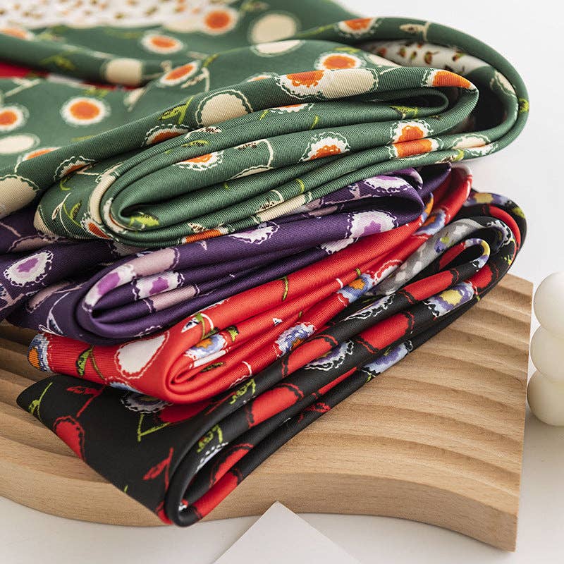 Silk-Feel Ruffle Scarf | Versatile Neck or Bag Accessory