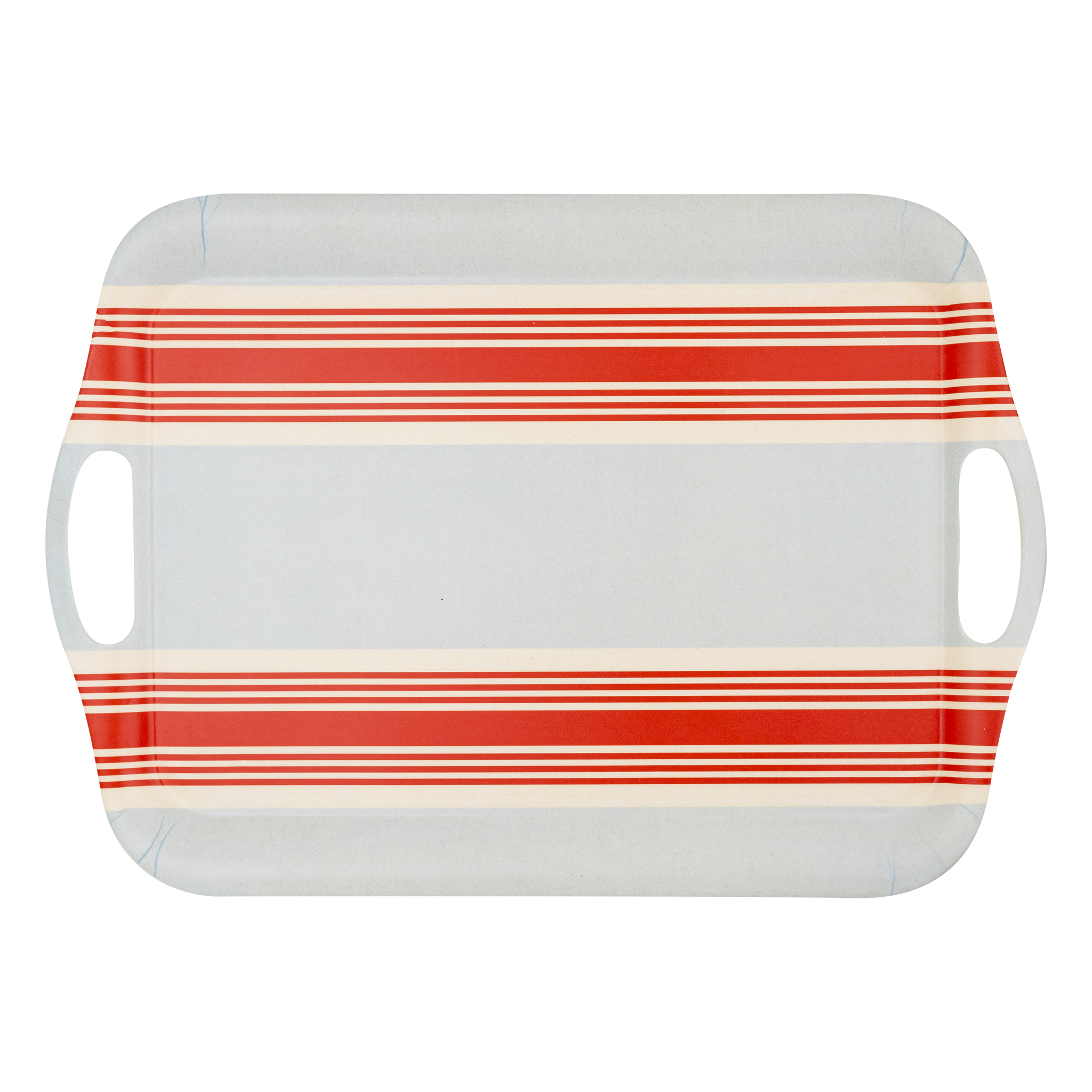 Hamptons Striped Chambray and Red Reusable Bamboo Tray