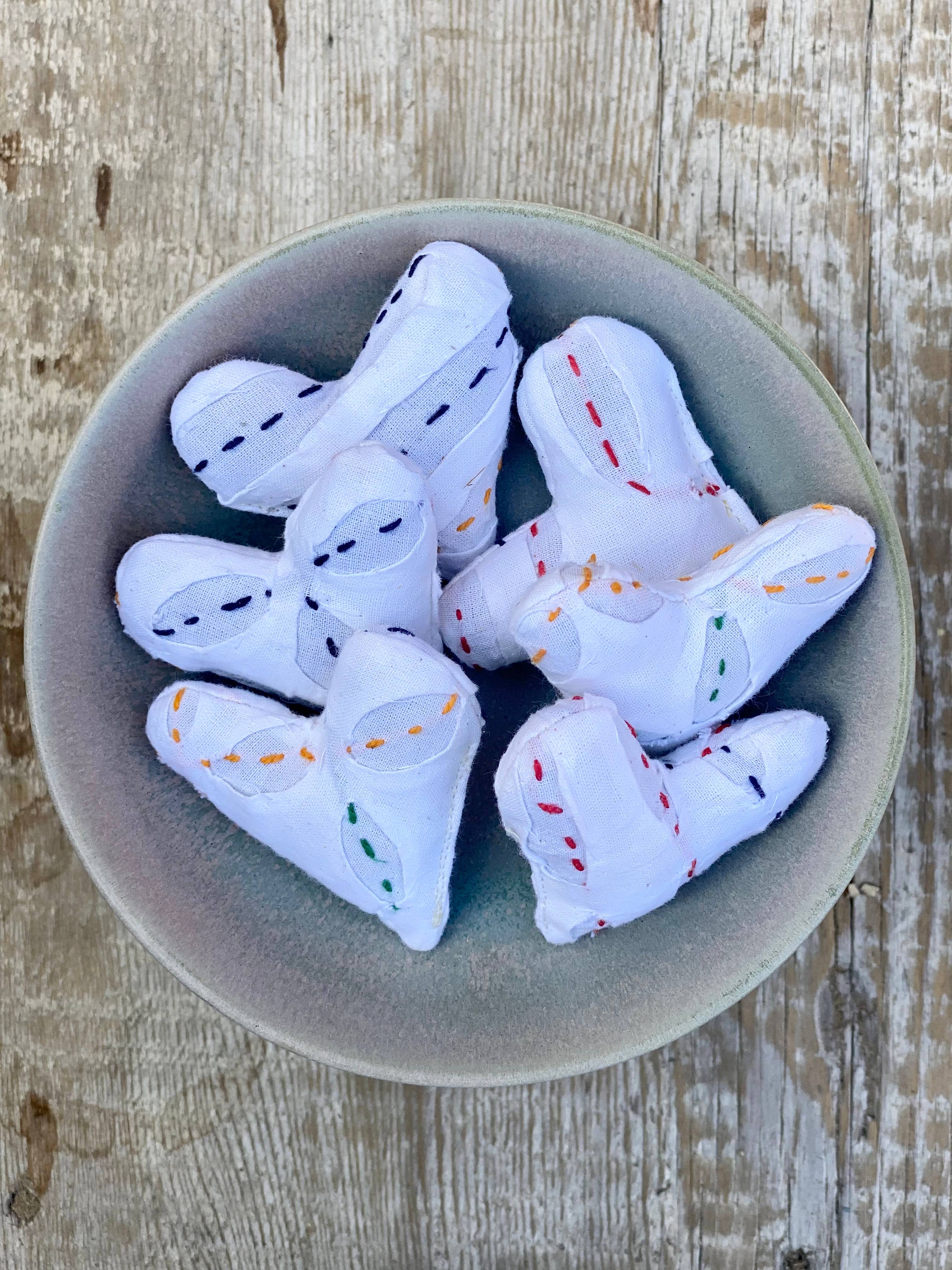 White Lavender Heart Sachet