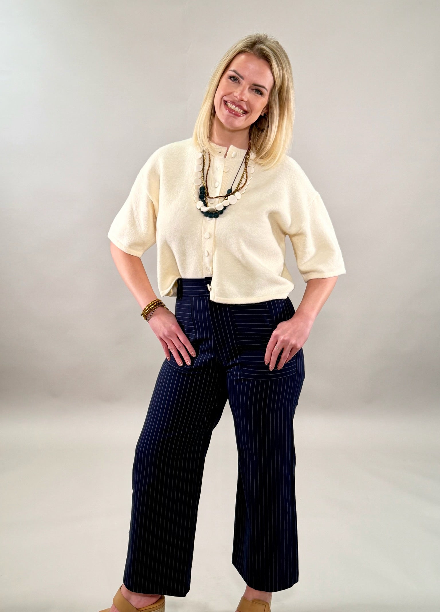 Cozy Button-Front Short Sleeve Cardigan