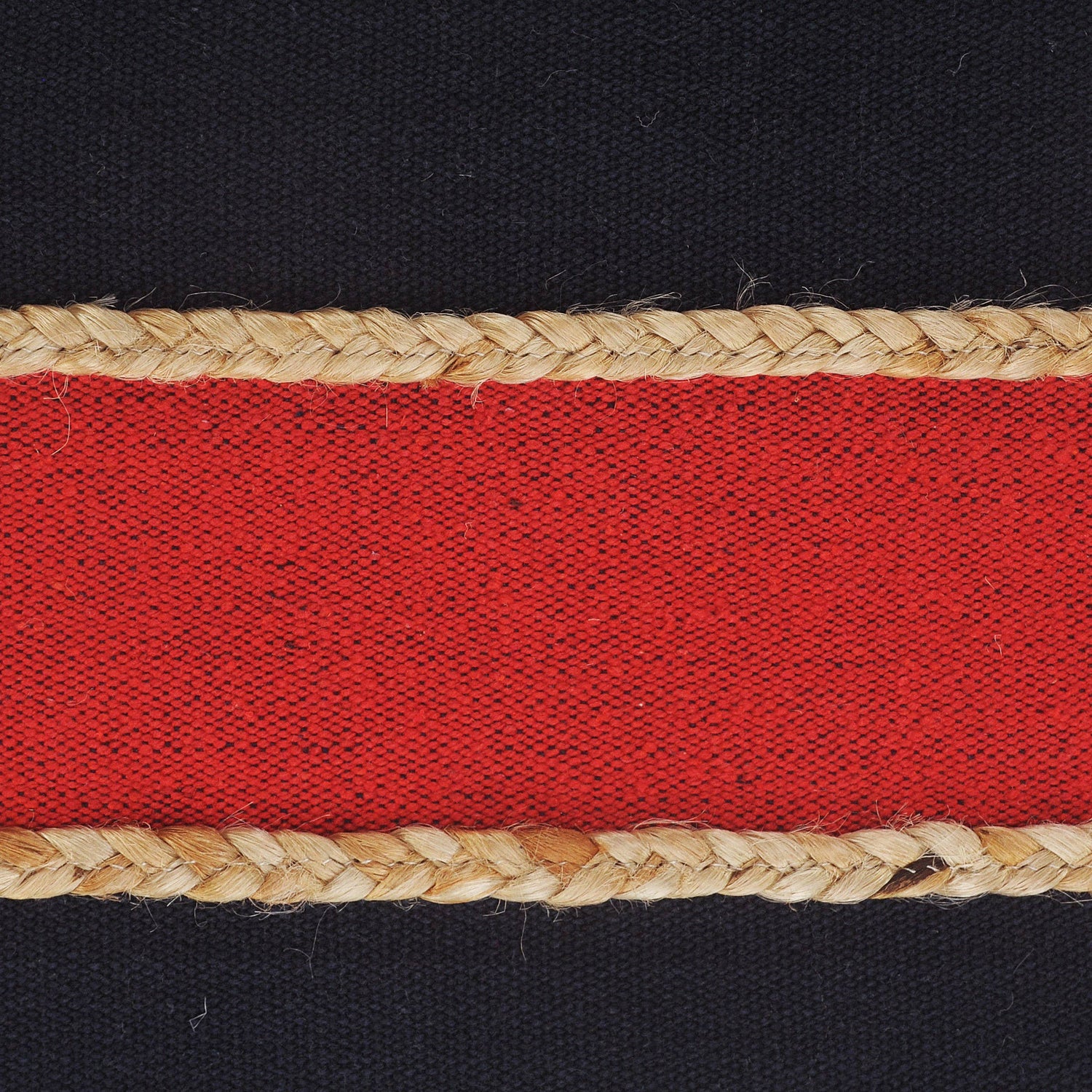 Americana Striped Throw Pillow with Jute Braiding