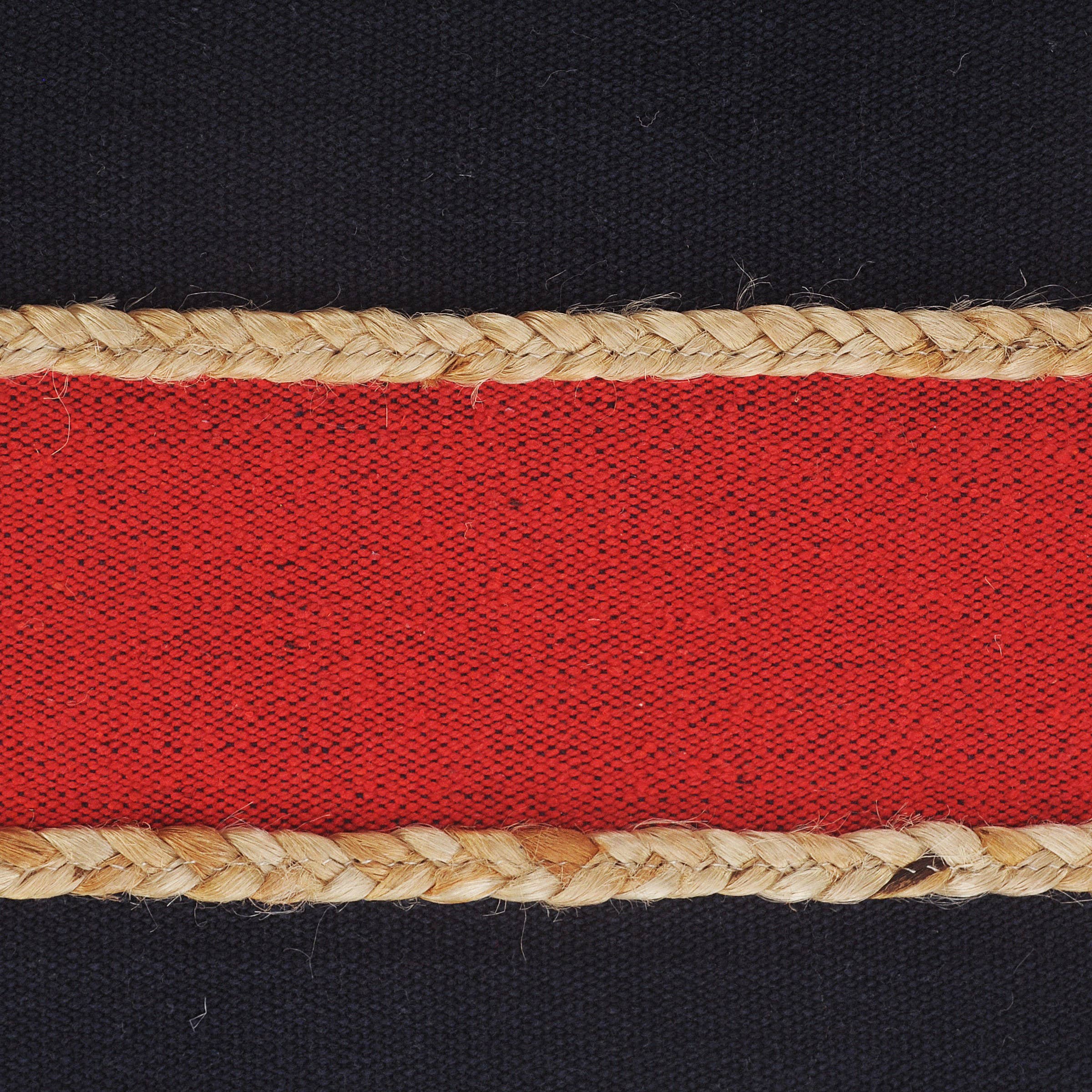 Americana Striped Throw Pillow with Jute Braiding