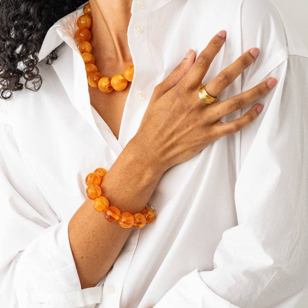 Iris Large Resin Bead Necklace