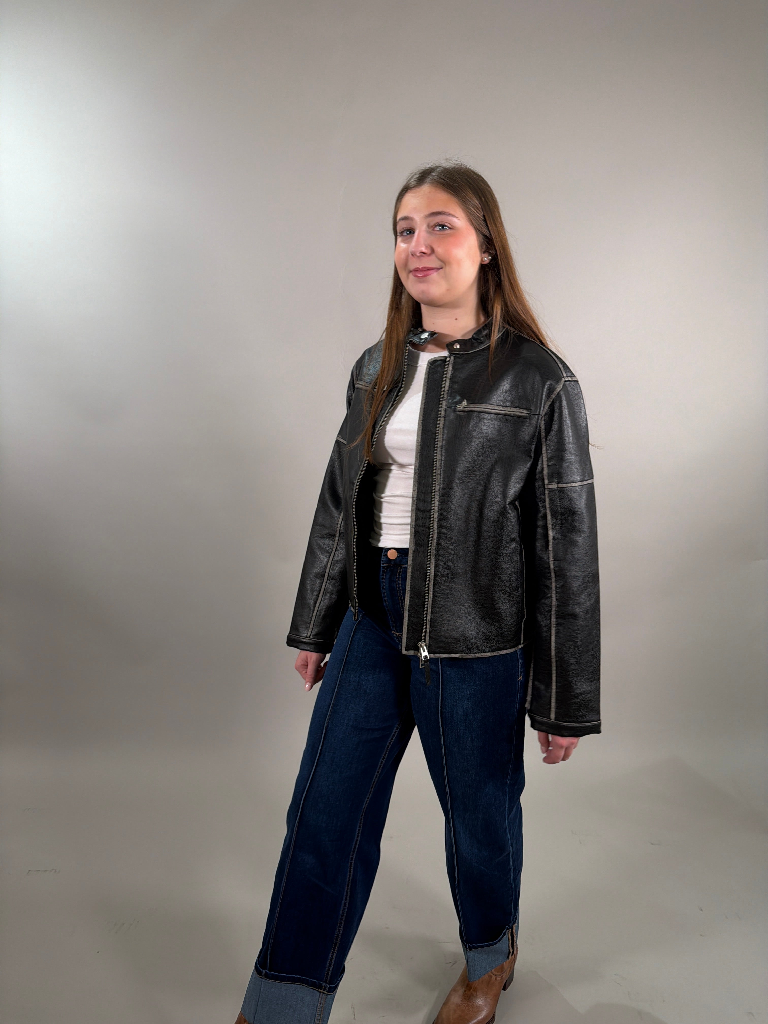 Relaxed Fit Moto Jacket