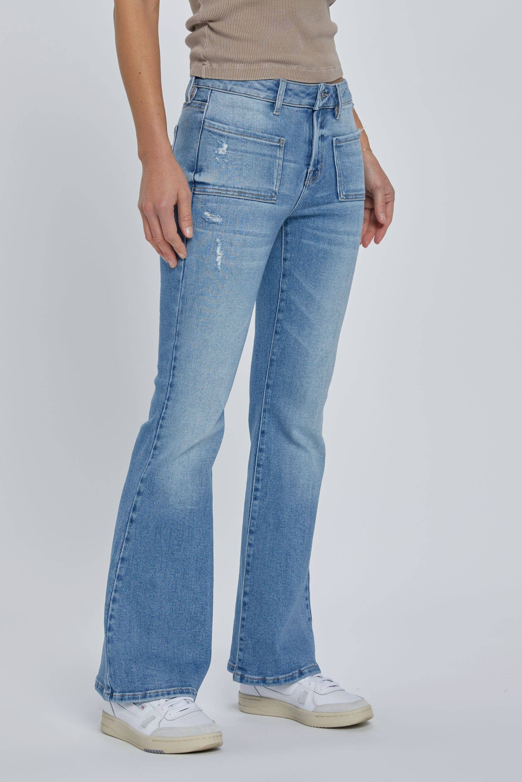 Mid Rise 31" Inseam Front Pocket Flare