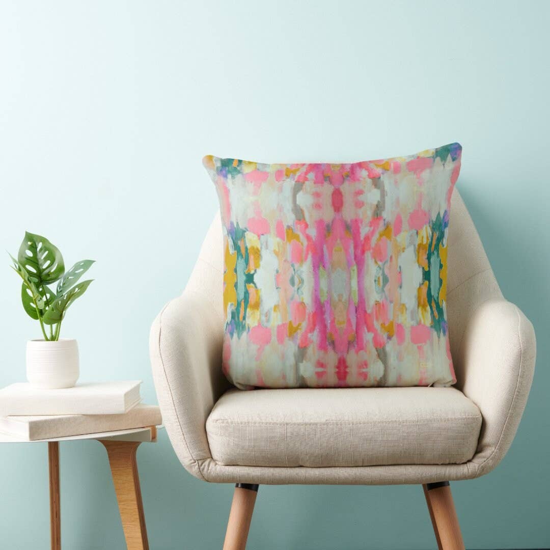 Layla Decorative Abstract Modern Art Painted Print Pillow