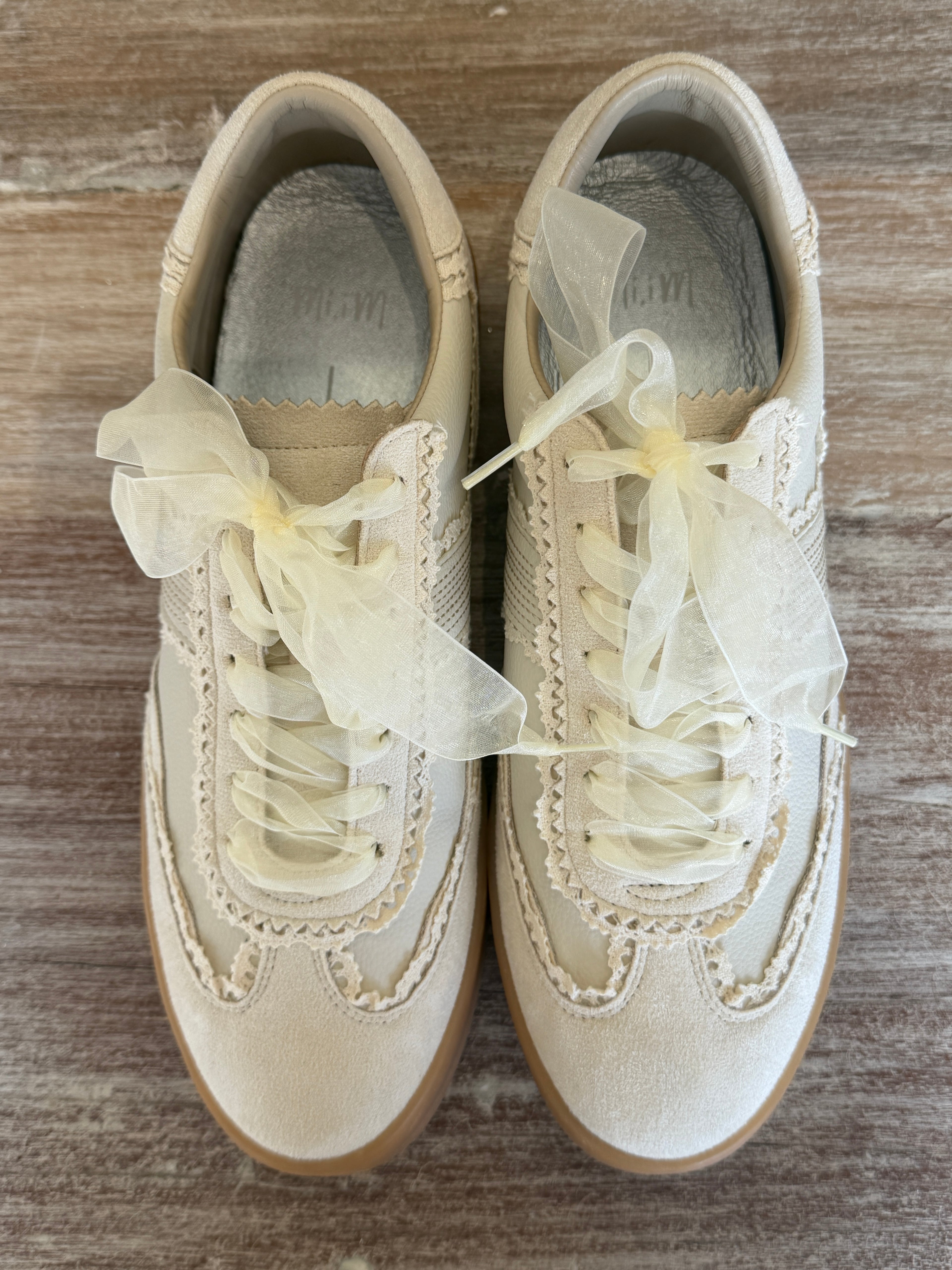 Lace & Pearl Detail Sneakers