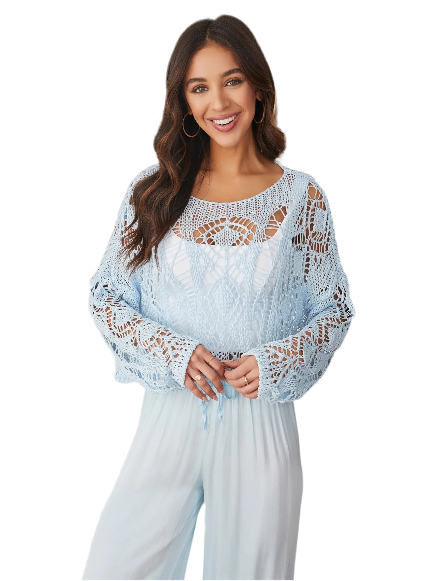 Scoop Neck Open Crotchet Top