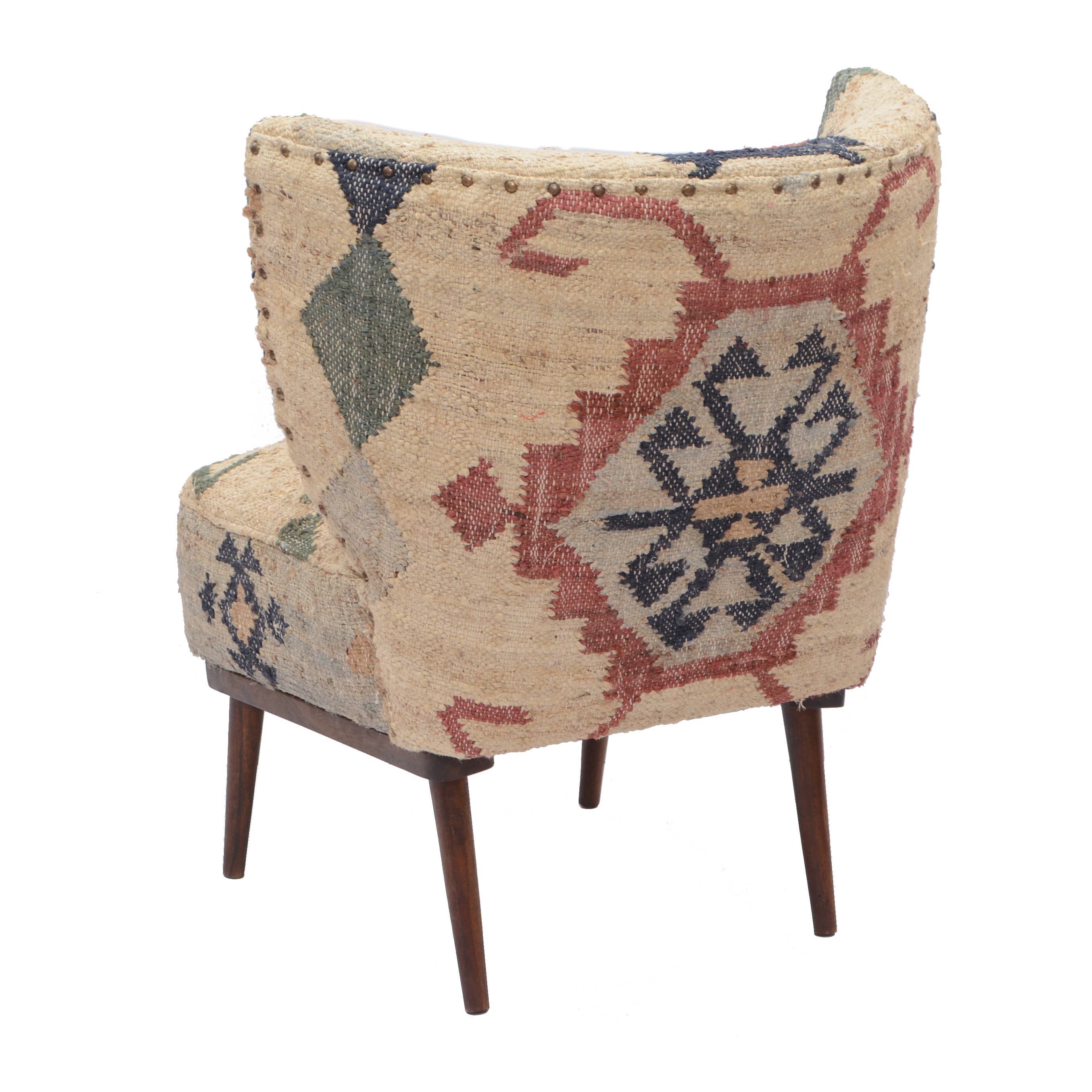 Archer Handmade Geometric Jute Blend Accent Chair