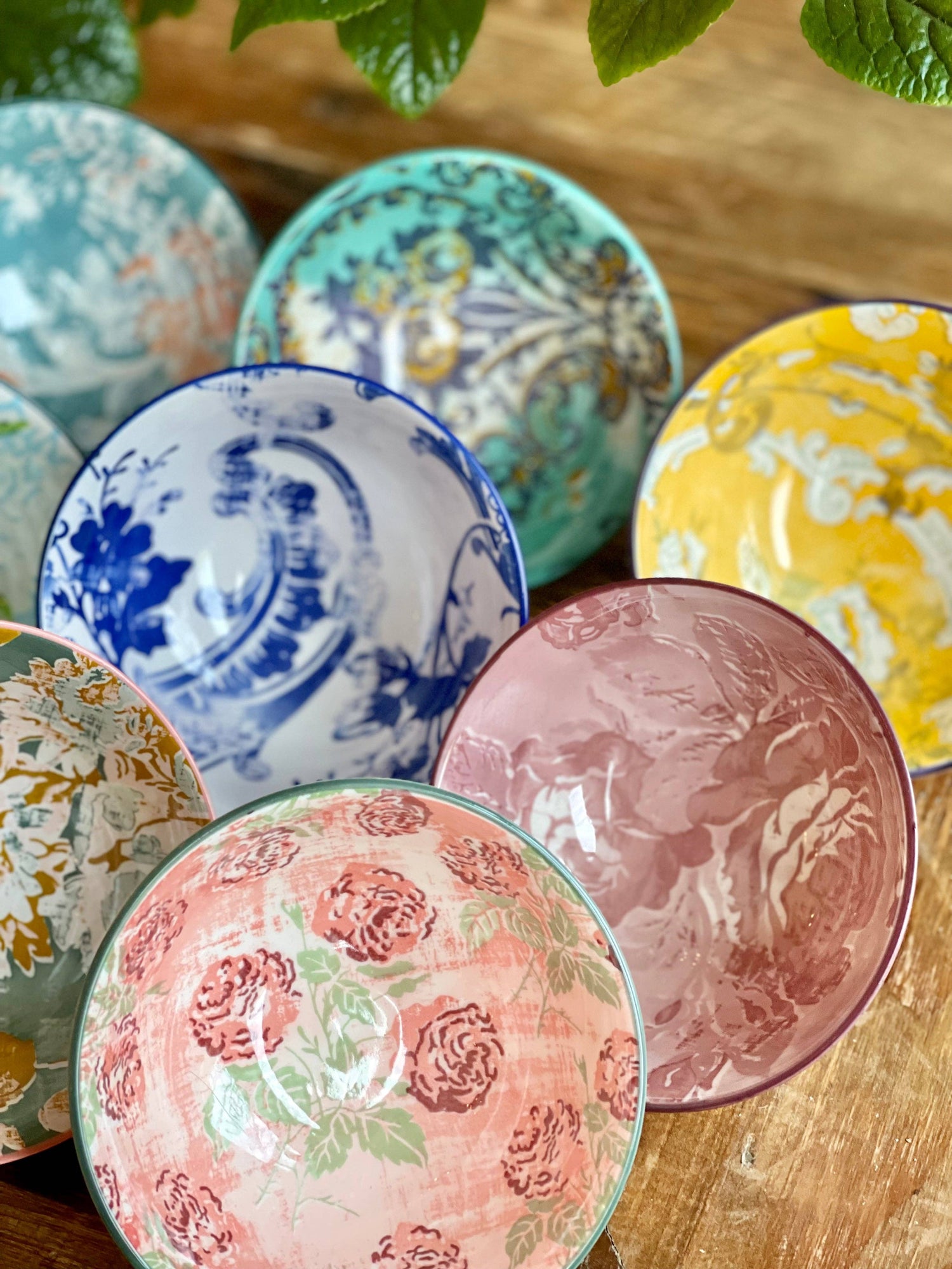 Tidbit Bowls (Assort. of 8) | Colorful Floral Porcelain Dip Bowls