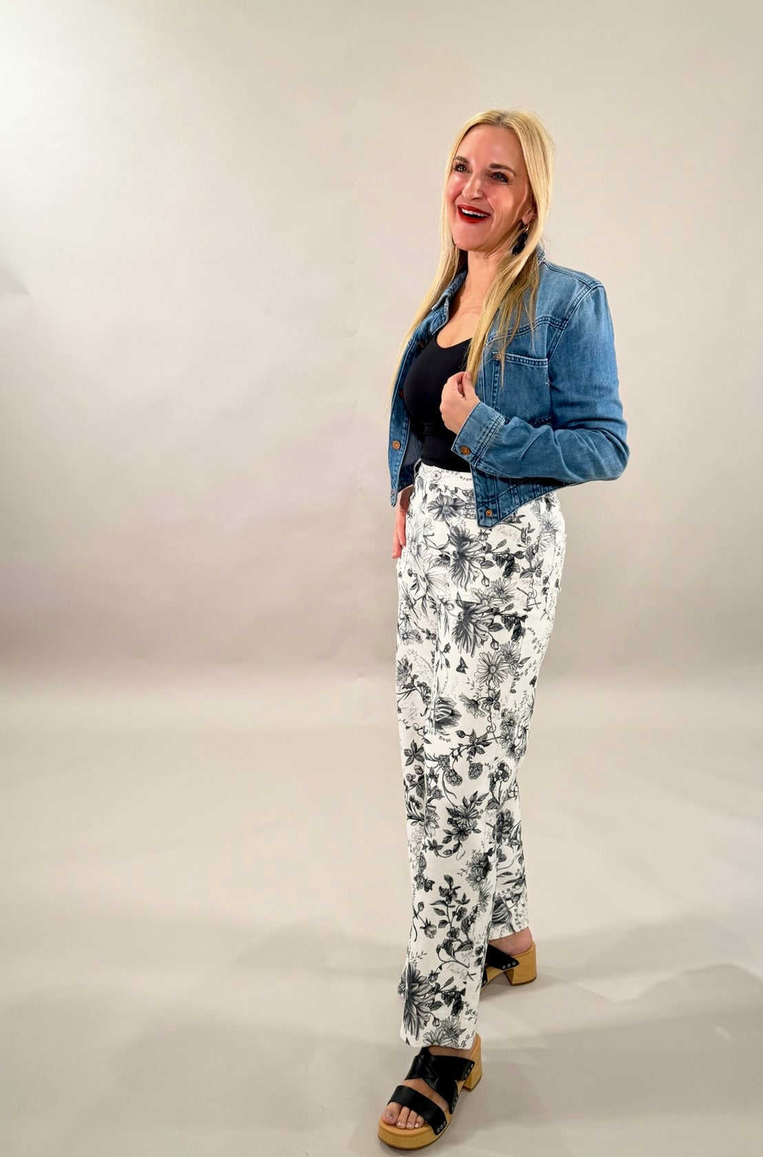 Midnight Garden Straight-Leg Pants