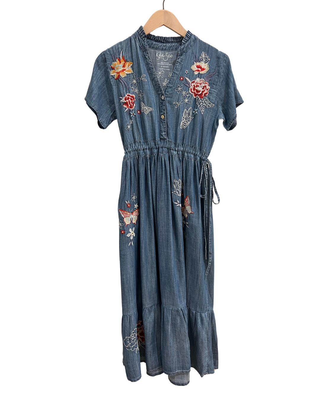 Lightweight Denim Floral Dress
