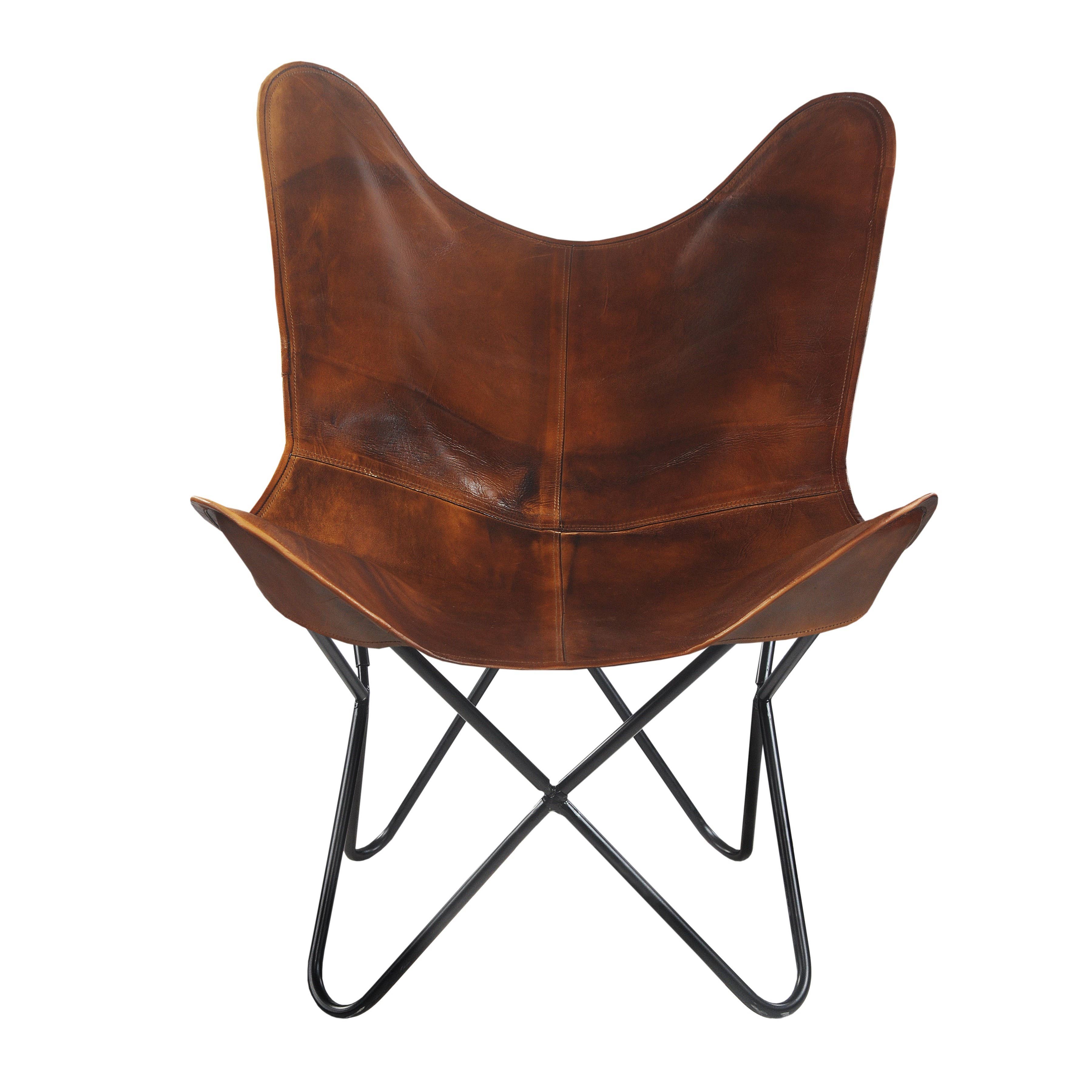 Brown Upholstery Leather Accent Chair