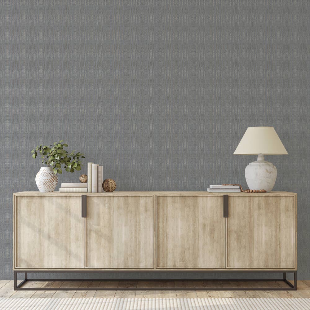 Batik Stripe Denim Peel and Stick Wallpaper