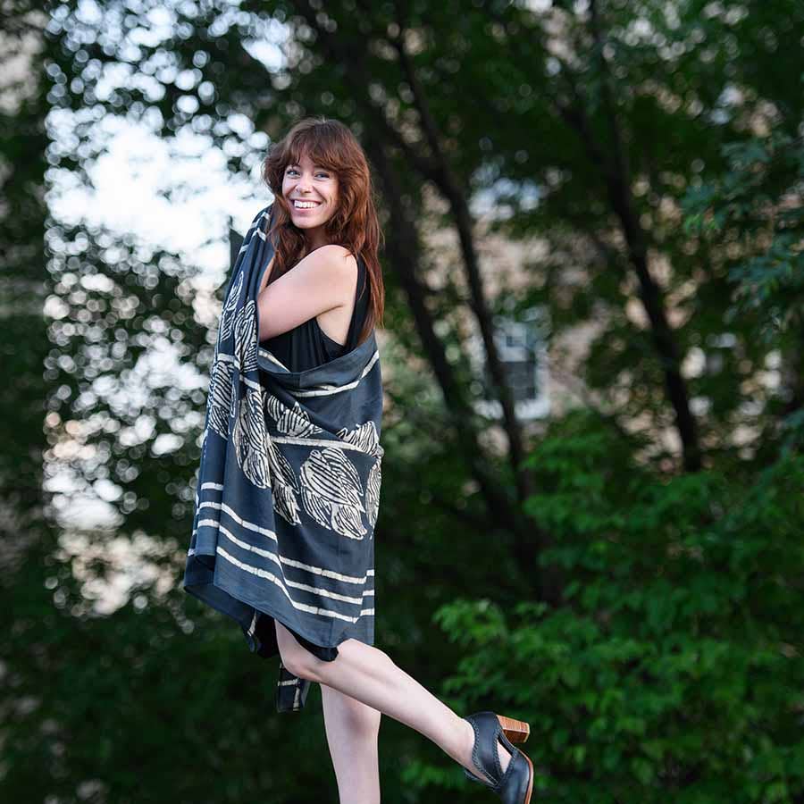 Artisan handmade cotton blockprint women scarf/wrap - Jungle
