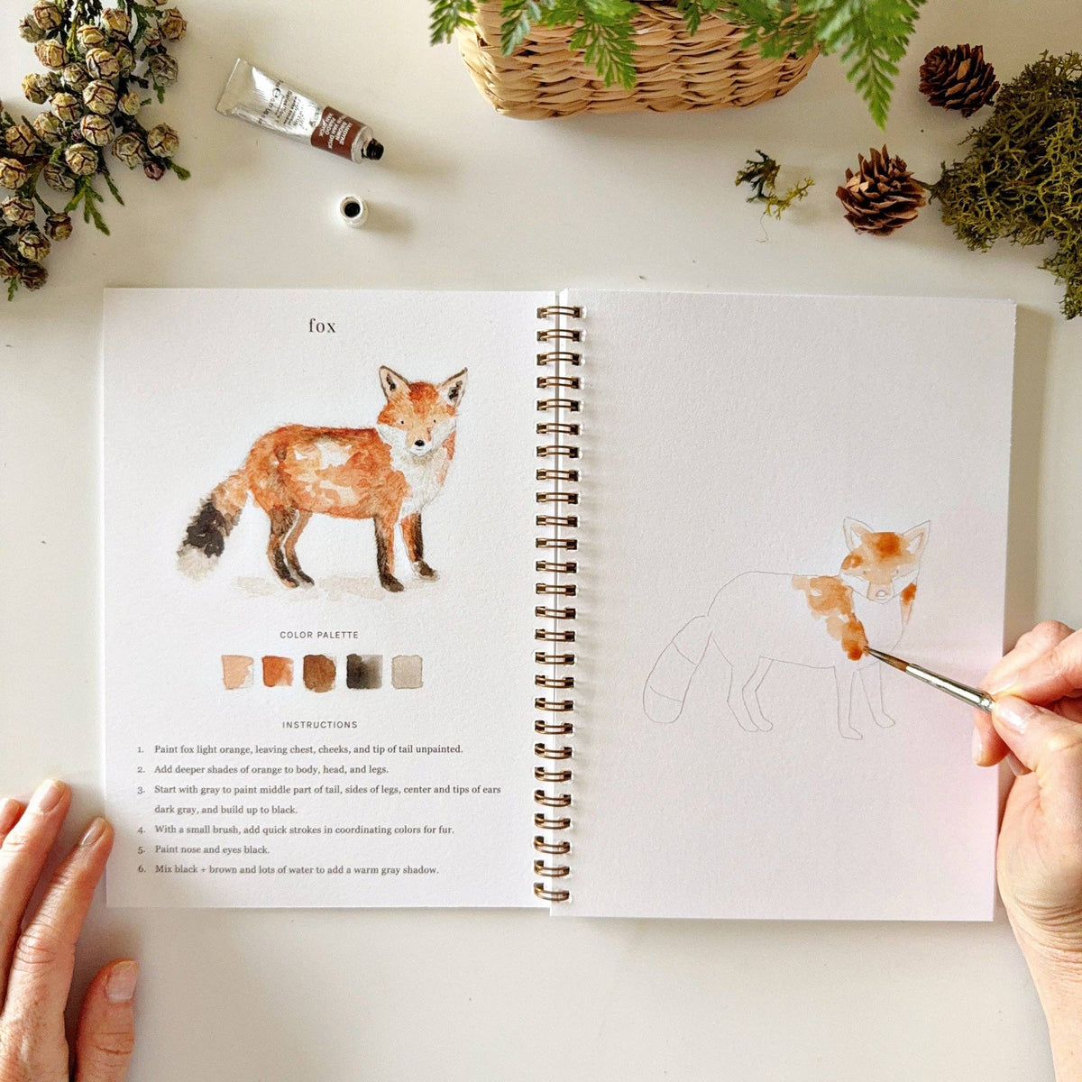 Woodland watercolor workbook