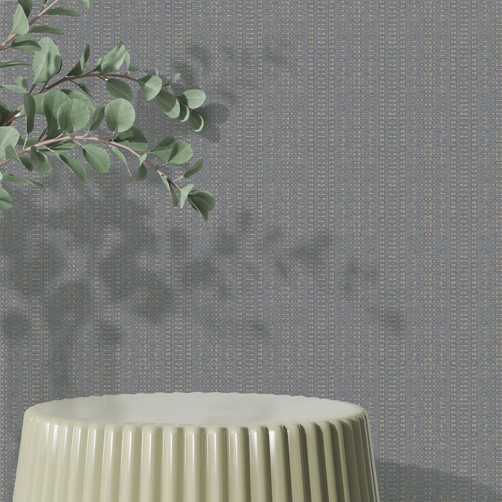 Batik Stripe Denim Peel and Stick Wallpaper