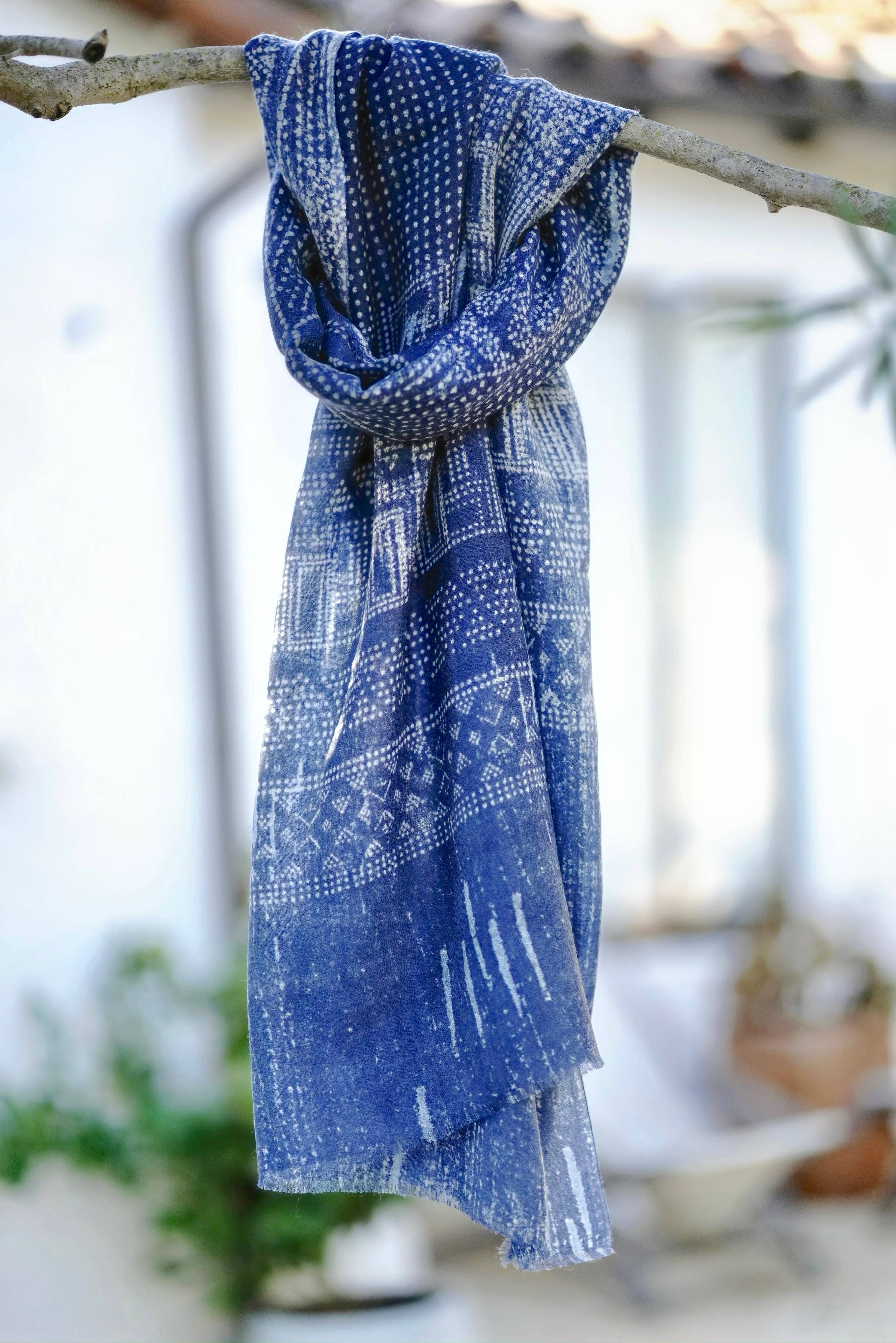 Veronique Geo Wool Silk Scarf