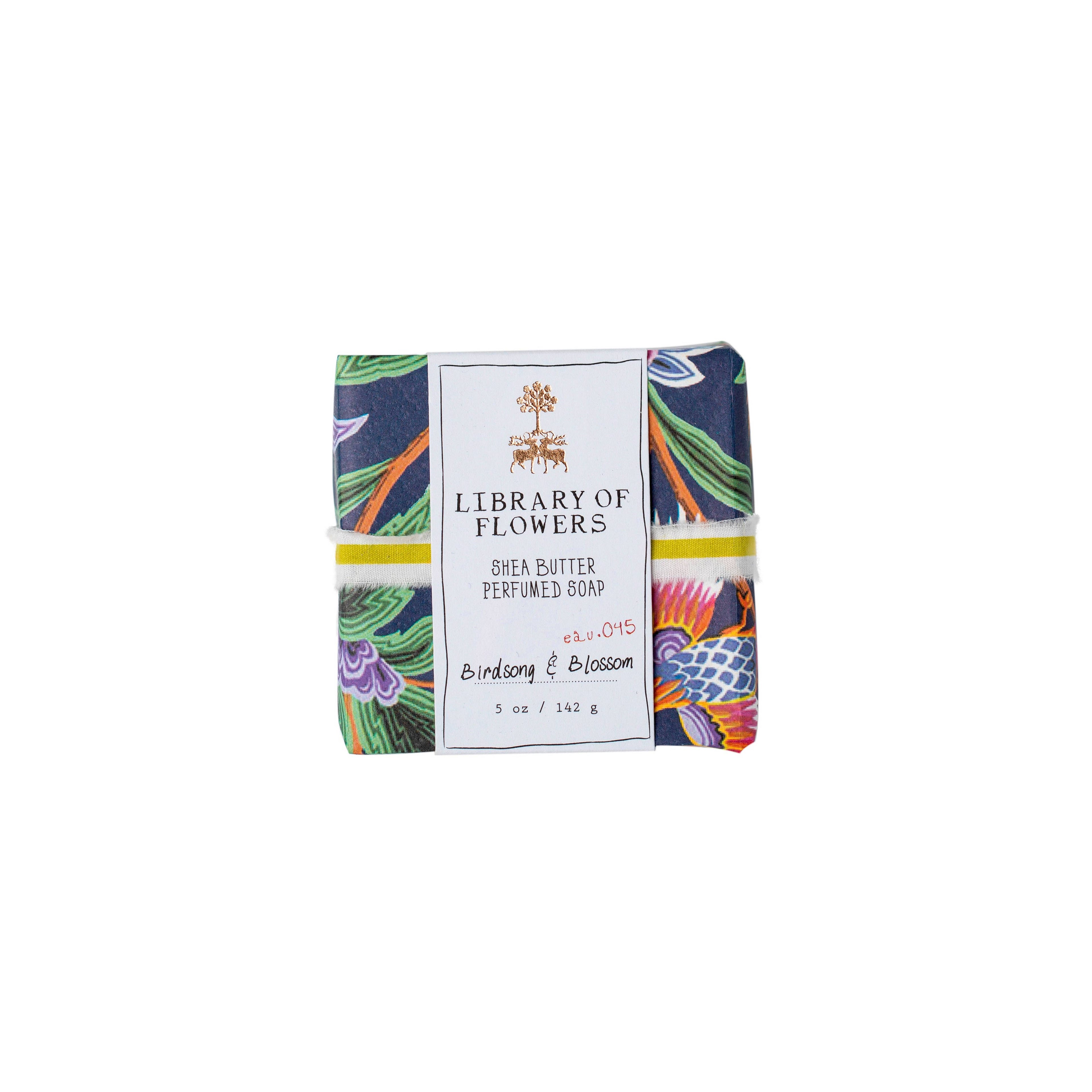 NAVY BIRDS & BUTTERFLIES SQUARE SOAP