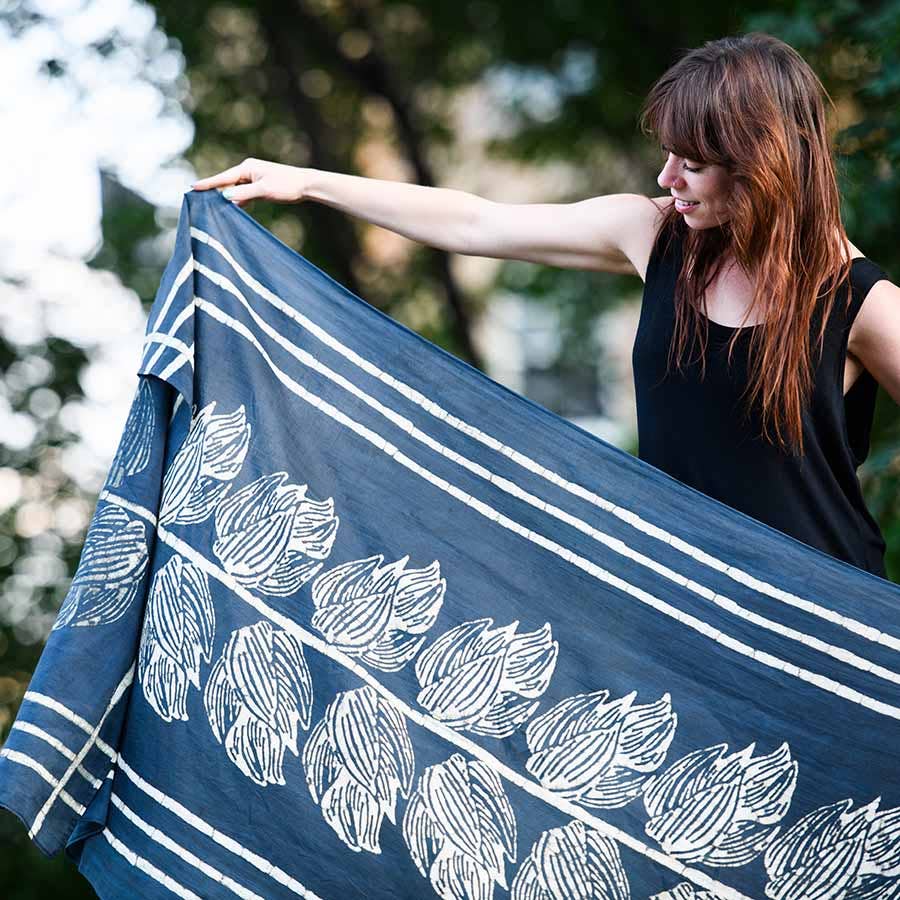 Artisan handmade cotton blockprint women scarf/wrap - Jungle