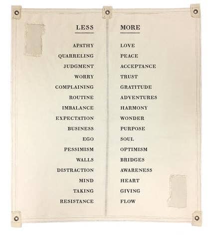 Canvas Wall Hanging - More/Less - 46” x 57