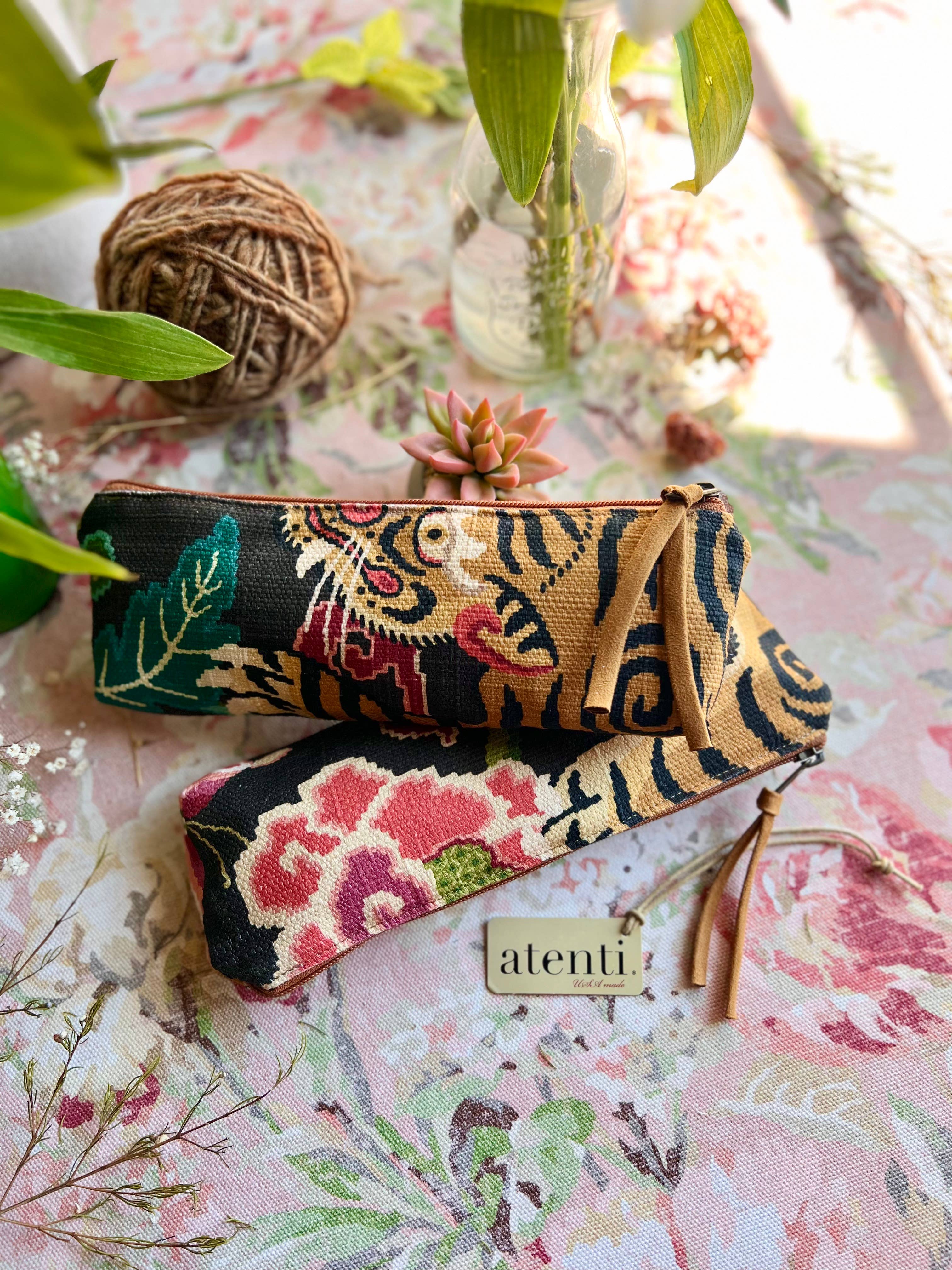 Tiger Floral Pouch