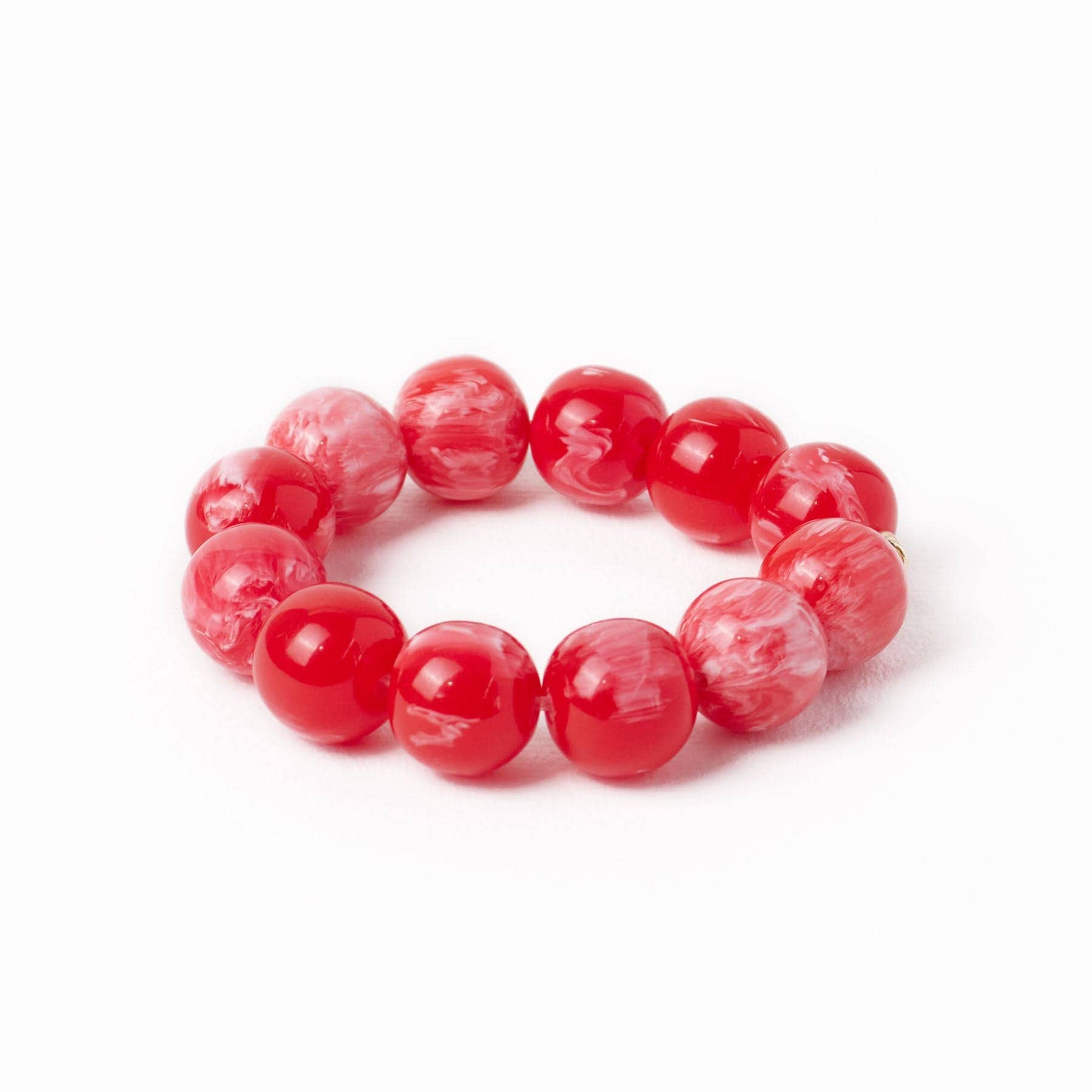 Red Resin Large Bead Bracelet Red