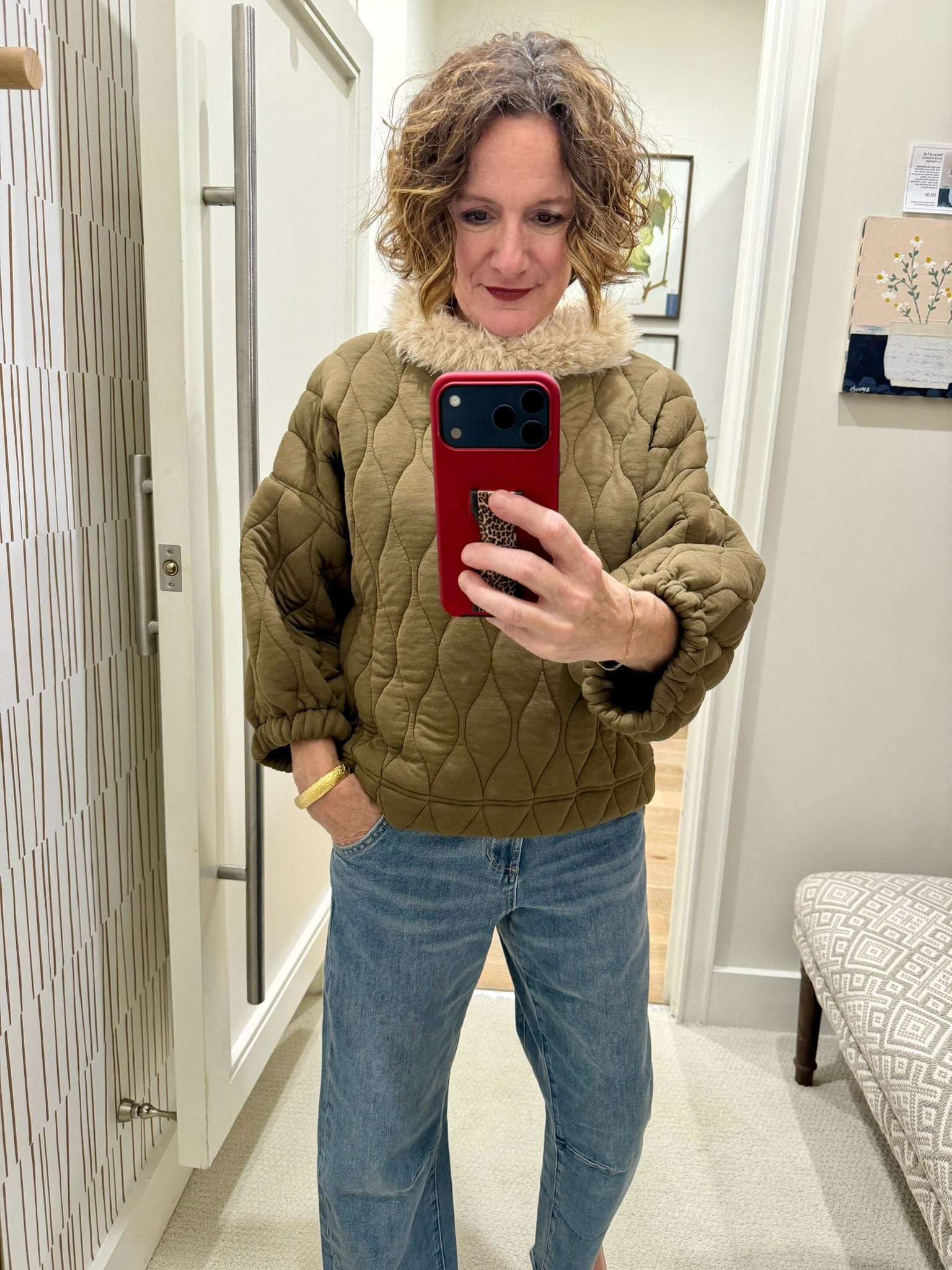 Poof Sleeve Quilted Popover