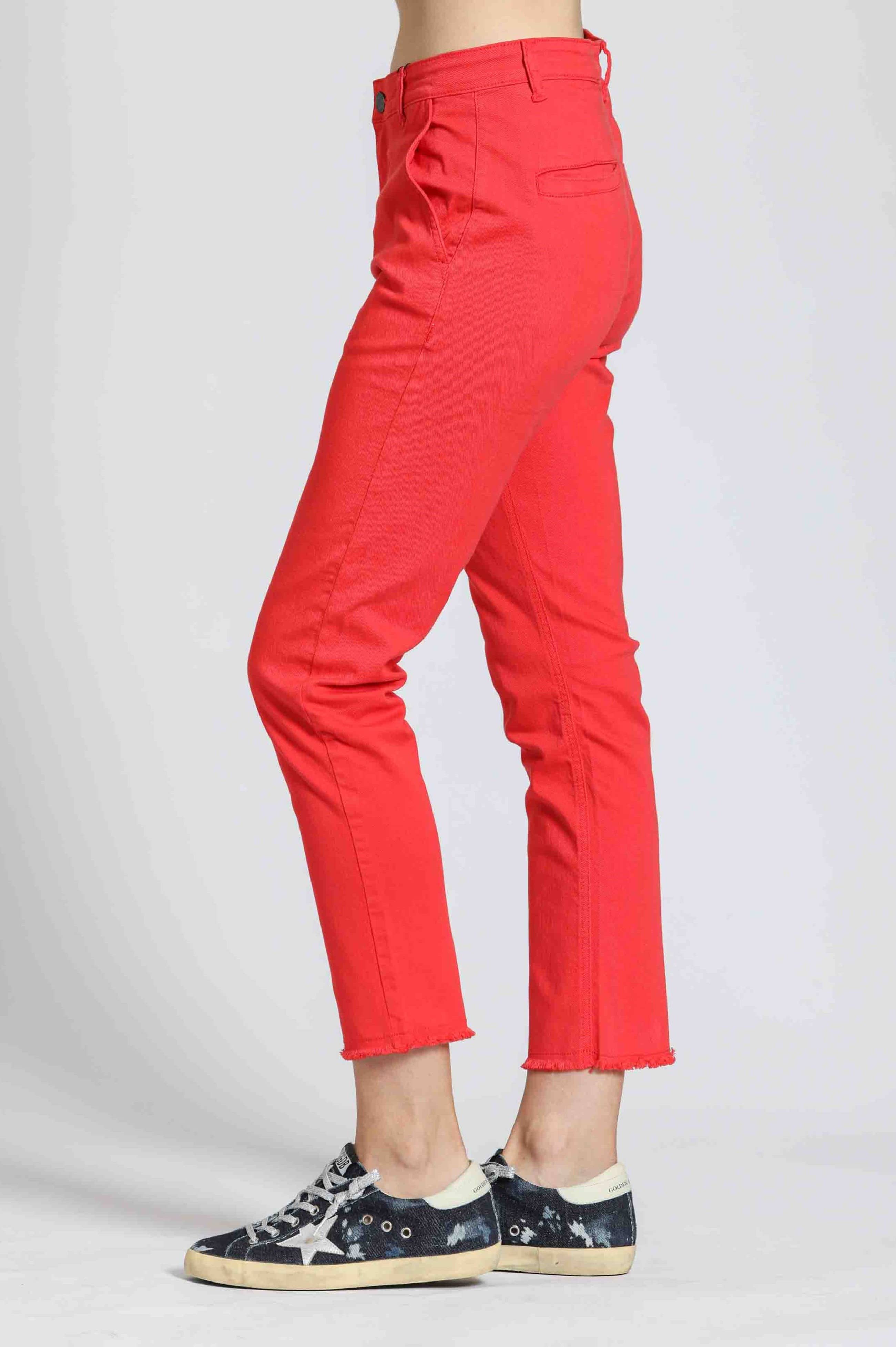 Trouser With Distressed Raw Hem