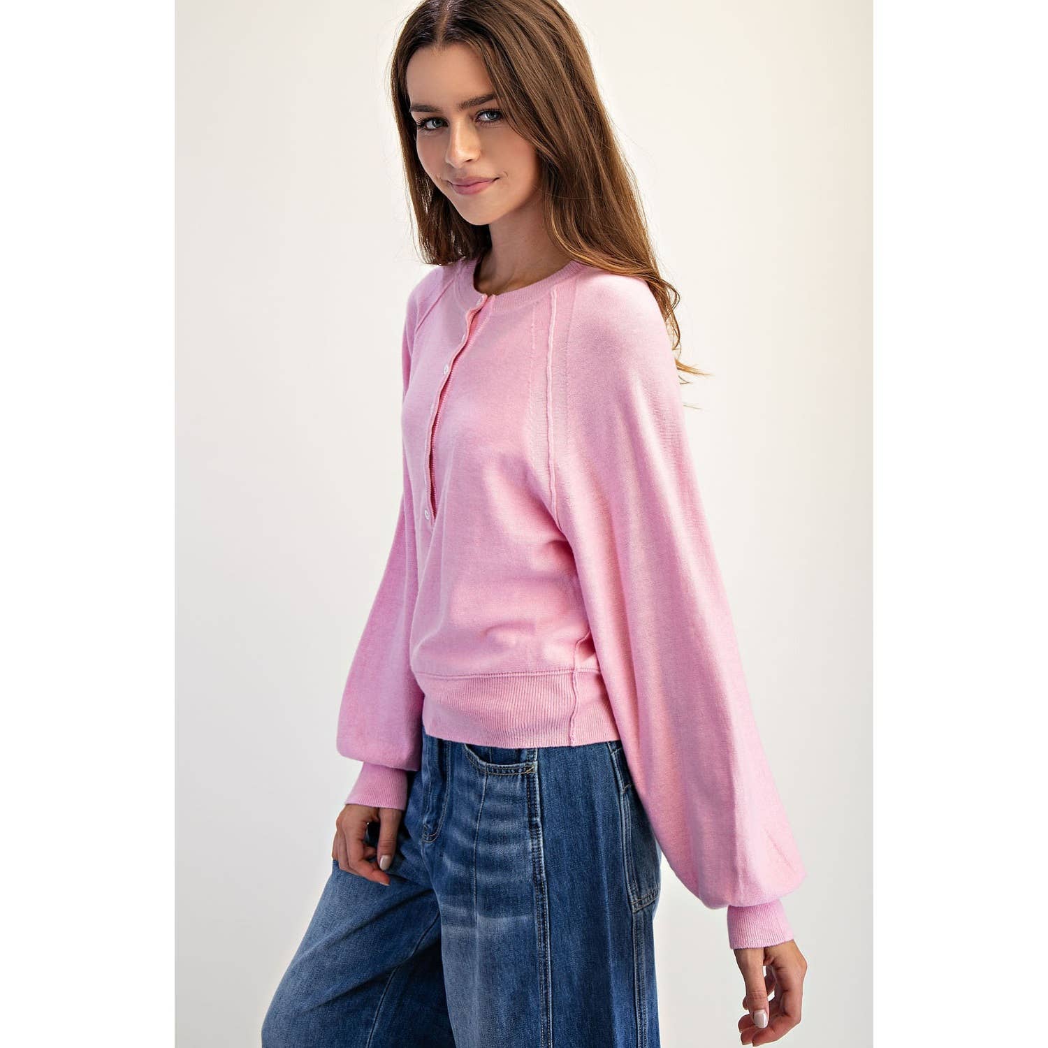 Cozy Half Button Down Pullover Sweater