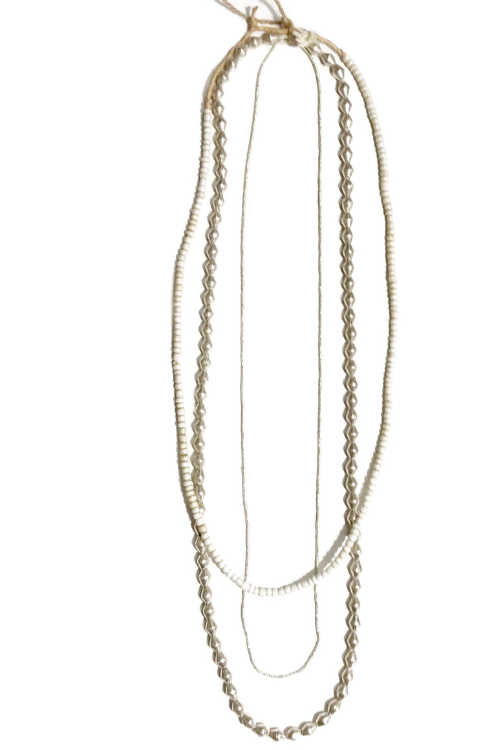 Metallic Layer Necklace Set | Silver